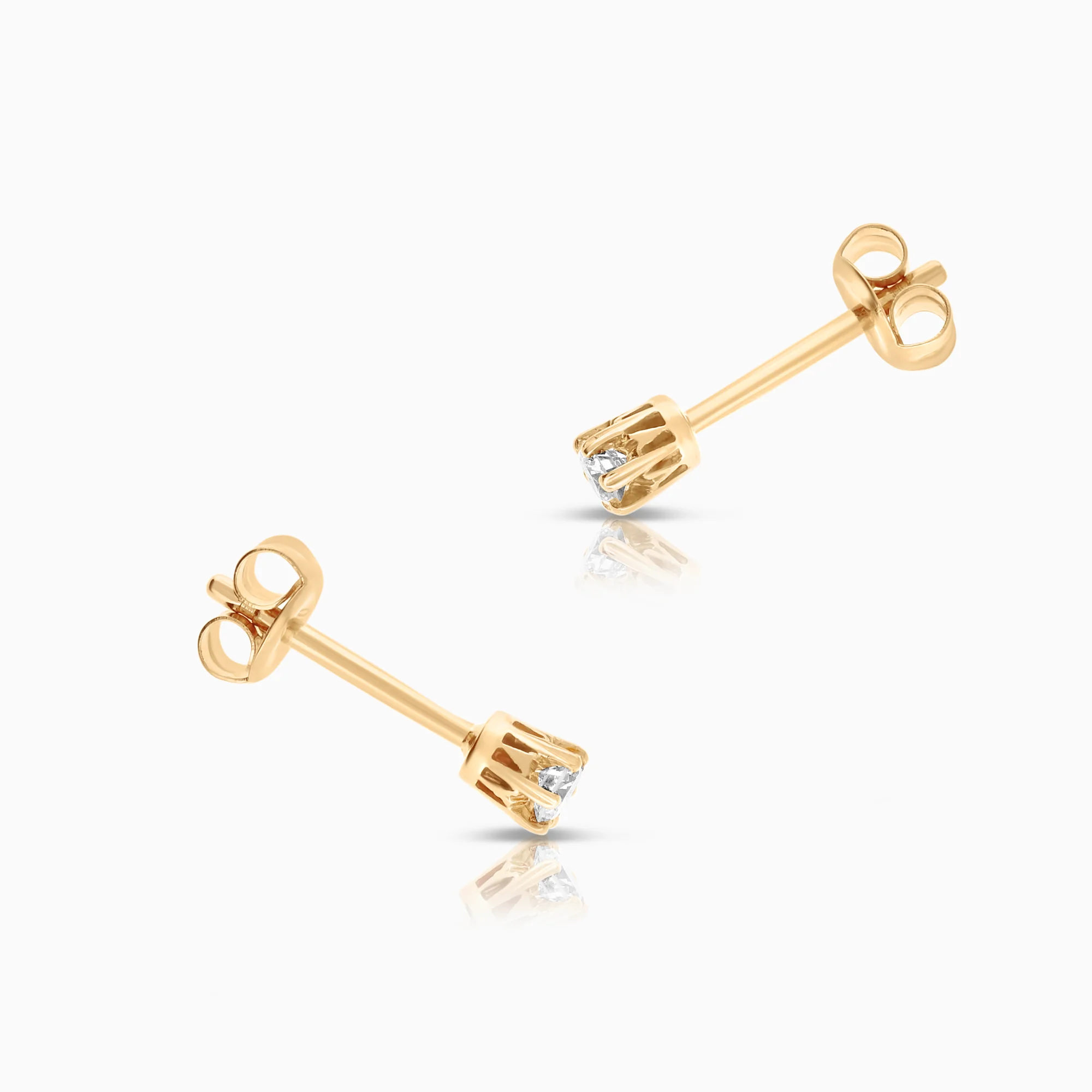 Solitaire earrings 0.10ct 18K gold - Image 2