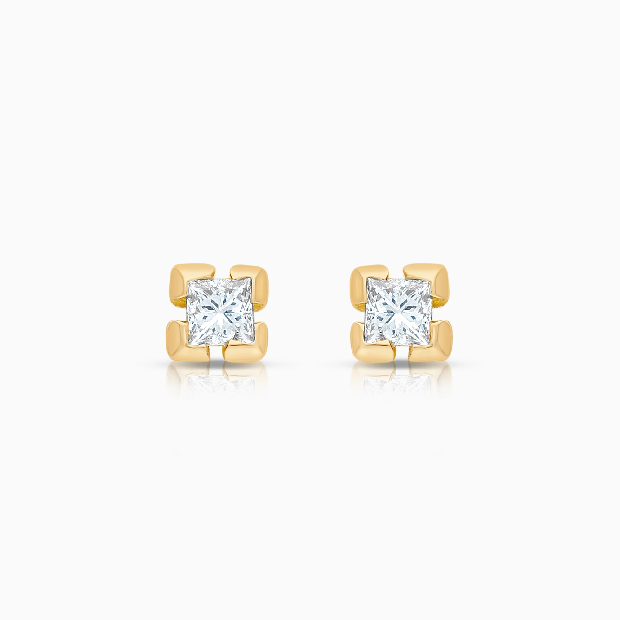 Solitaire earrings 0.10ct 18K gold