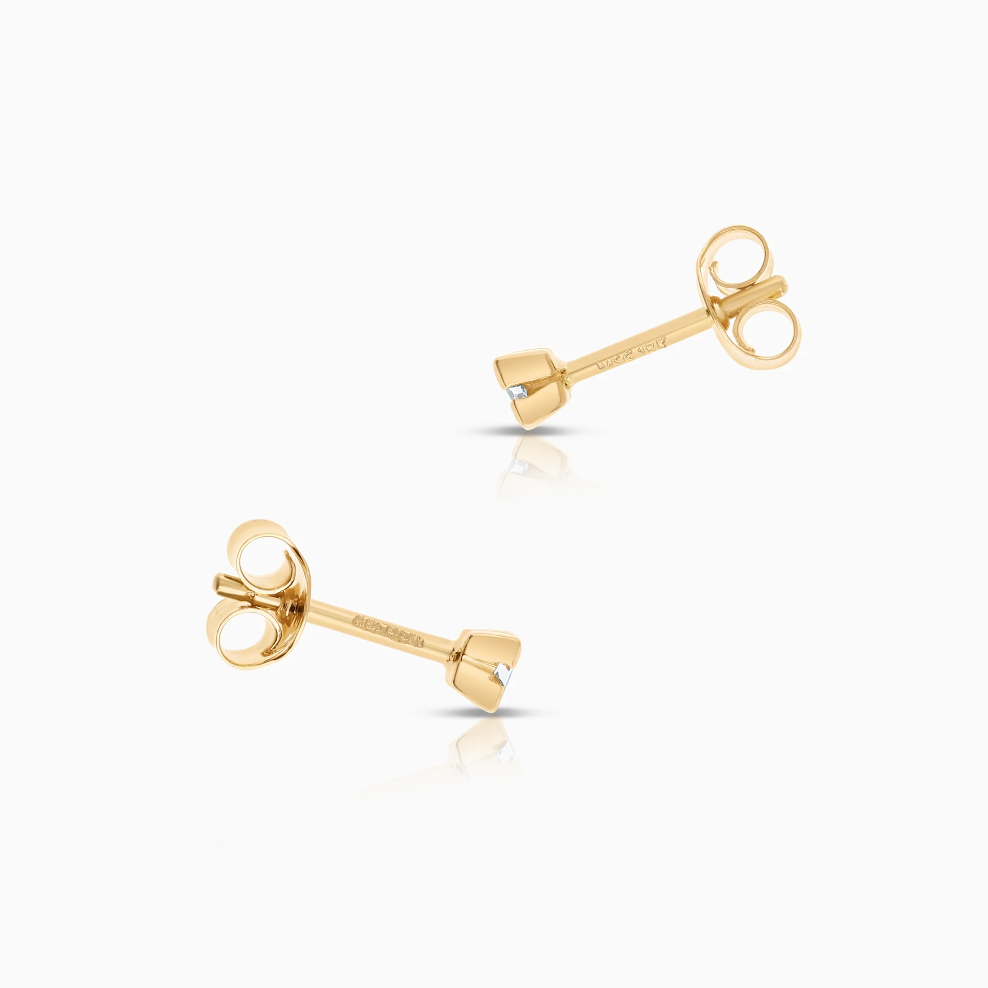 Solitaire earrings 0.10ct 18K gold - Image 2