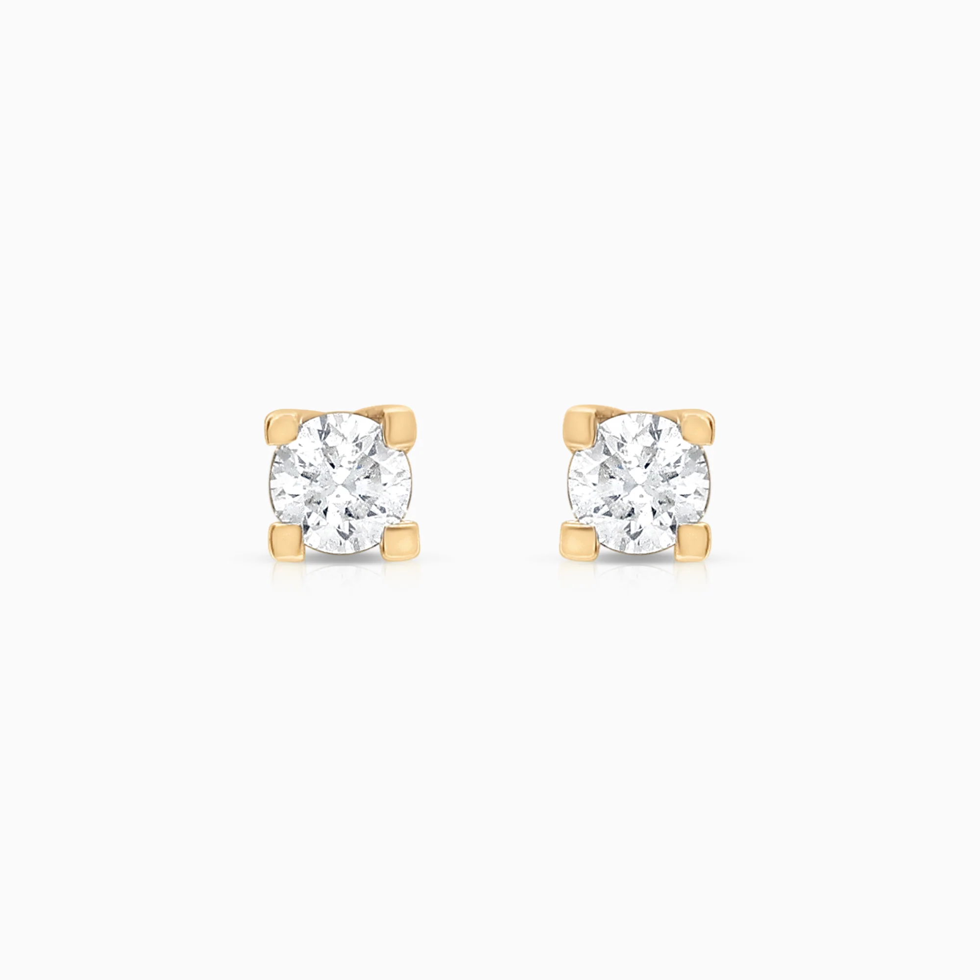 Solitaire earrings 0.10ct 18K gold