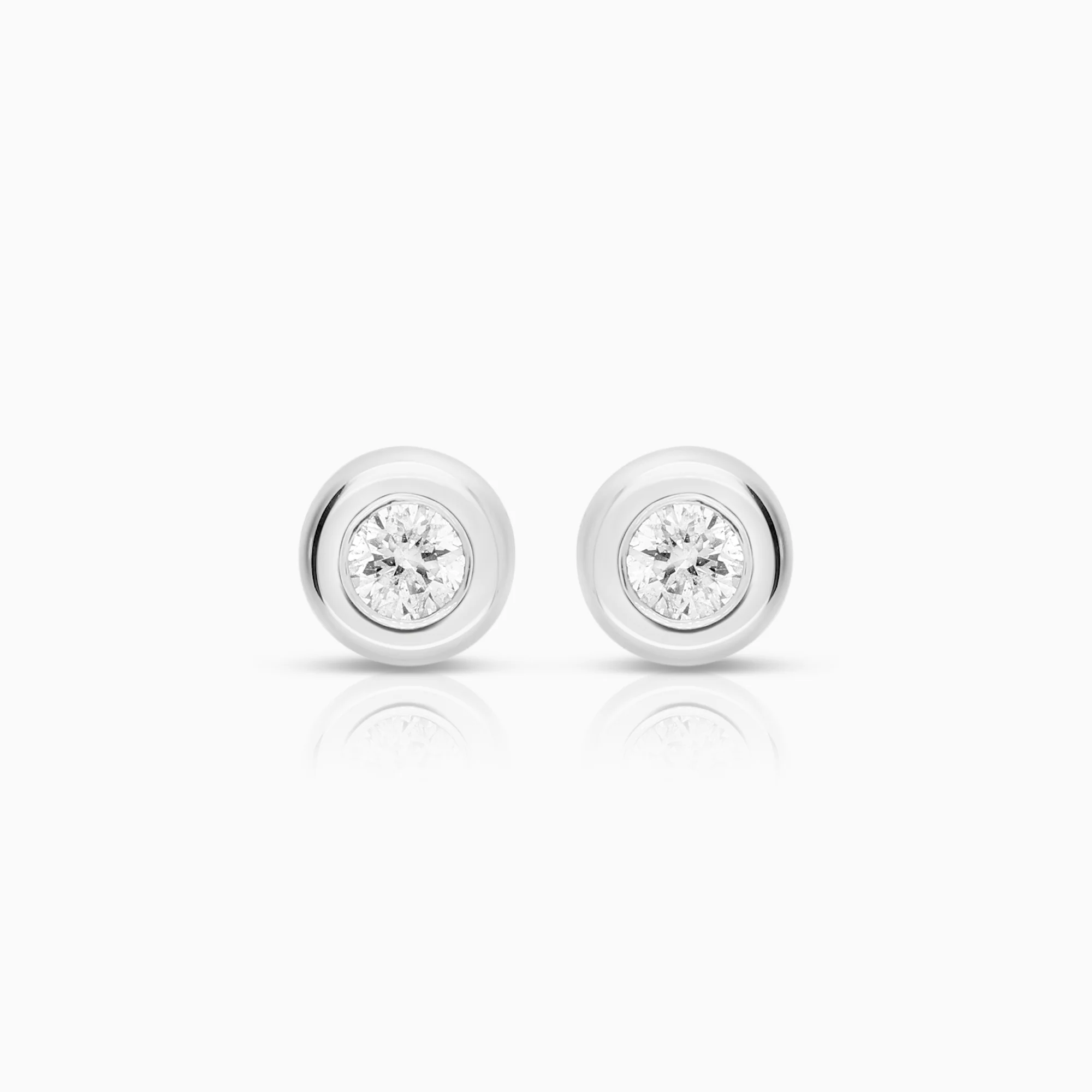 Solitaire earrings 0.10ct 18K white gold