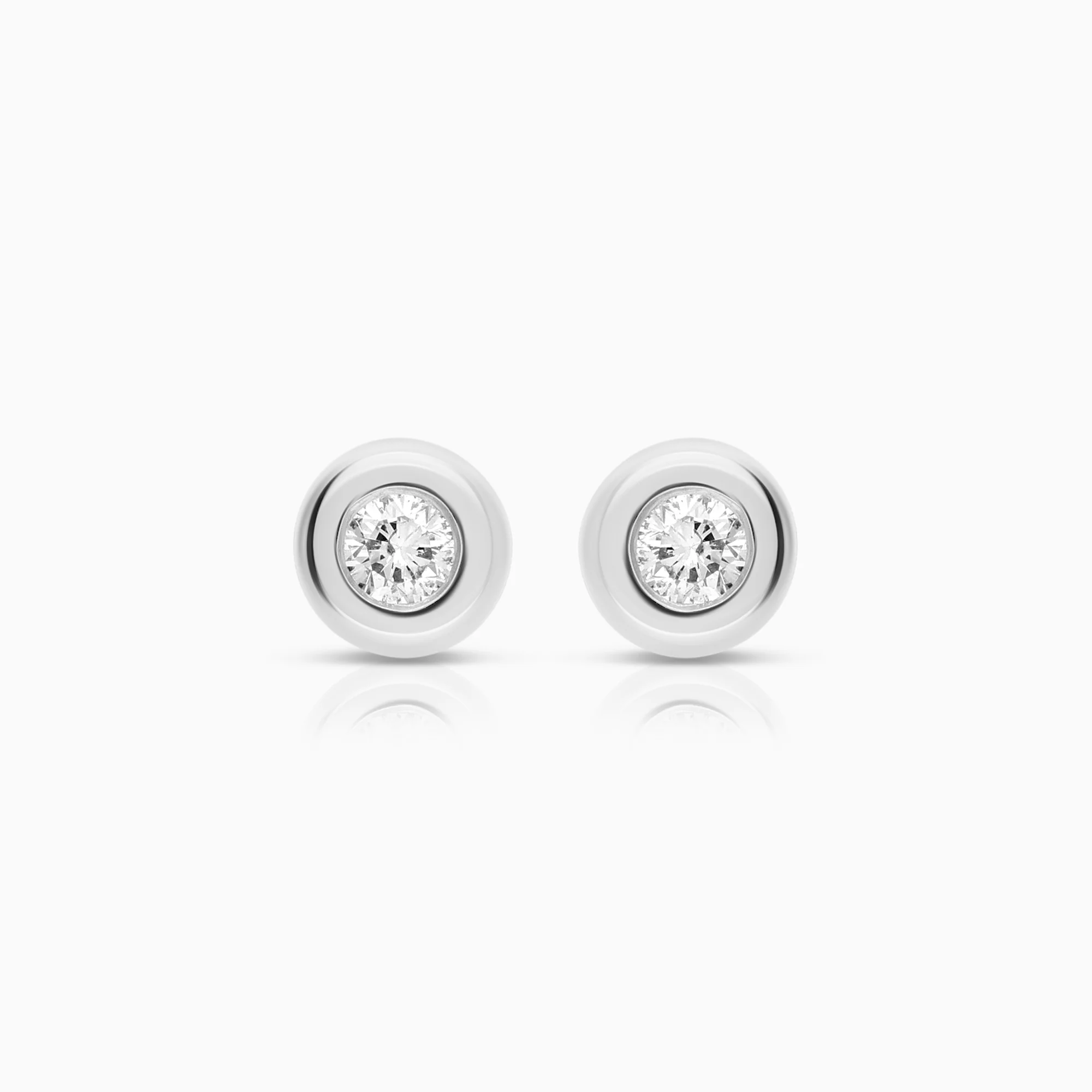 Solitaire earrings 0.10ct 18K white gold
