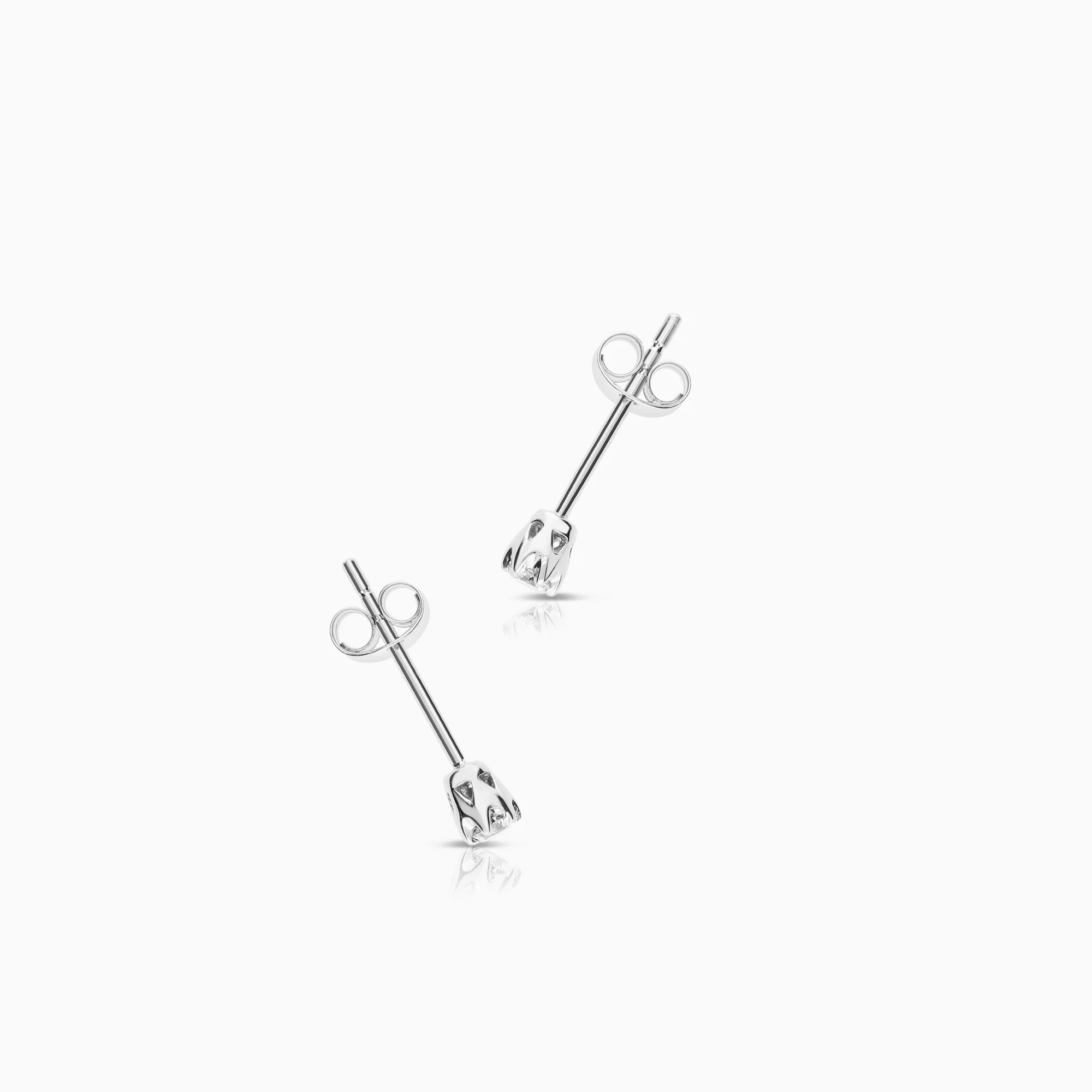 Solitaire earrings 0.10ct 18K white gold - Image 2