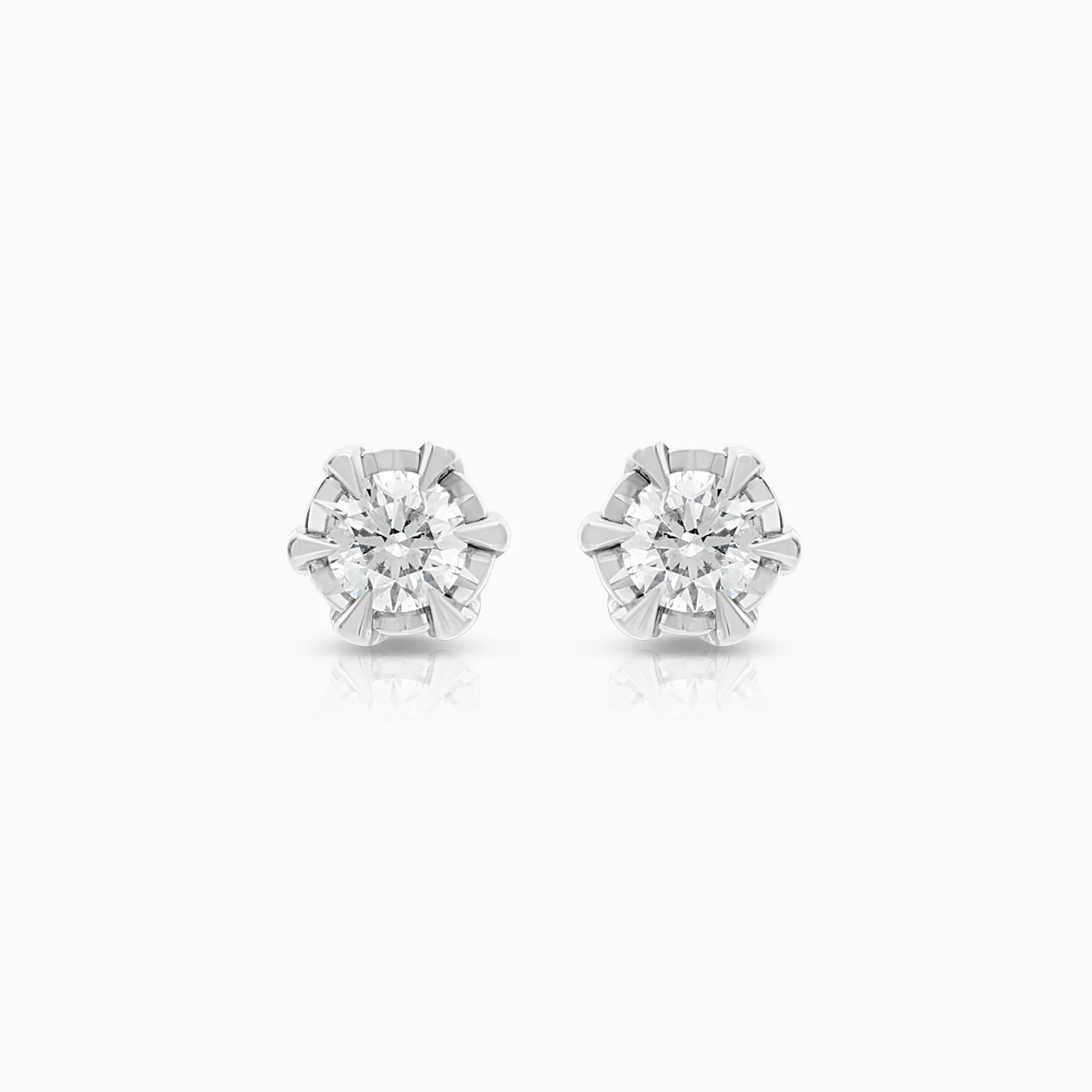 Solitaire earrings 0.15ct 18K white gold