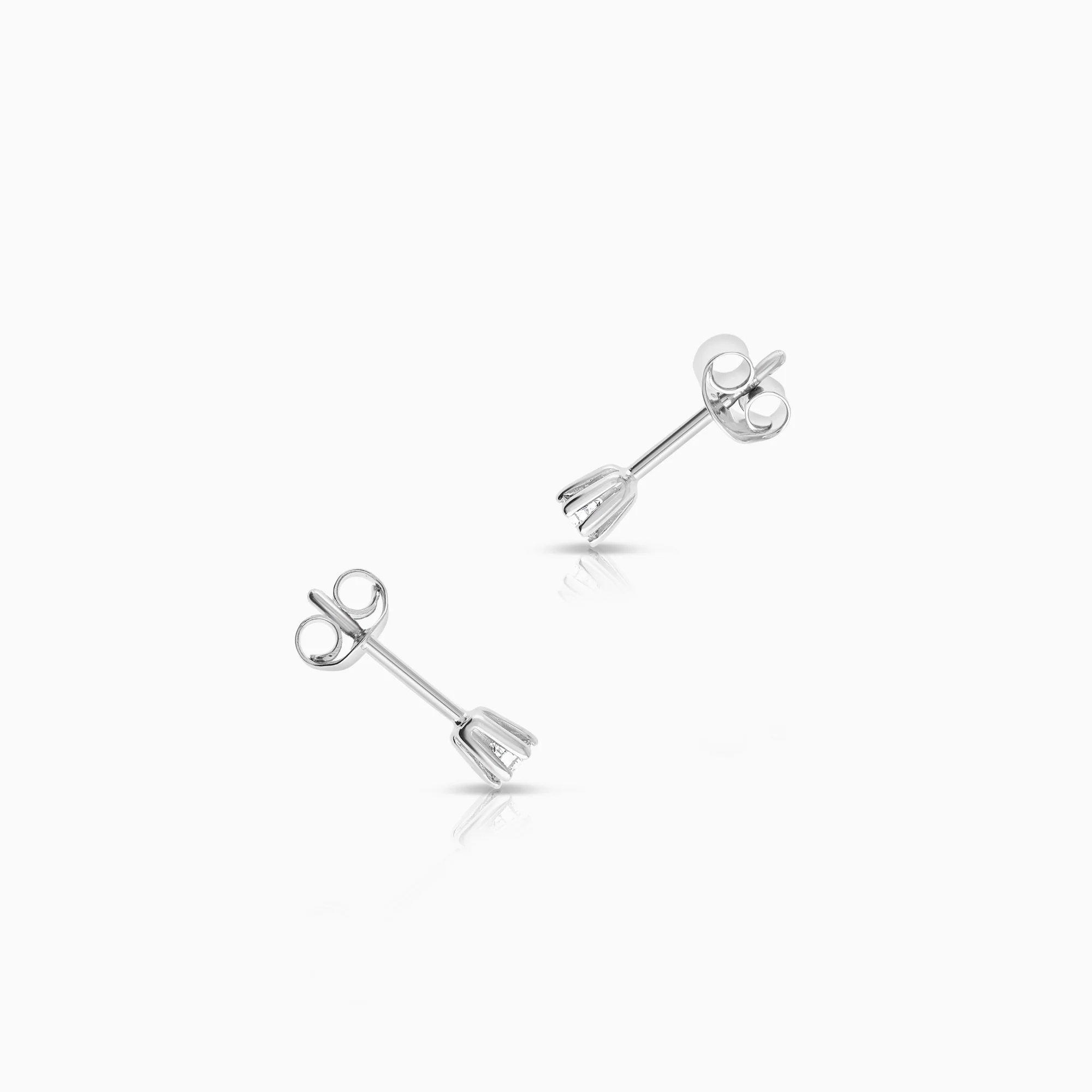 Solitaire earrings 0.18ct 18K white gold - Image 2