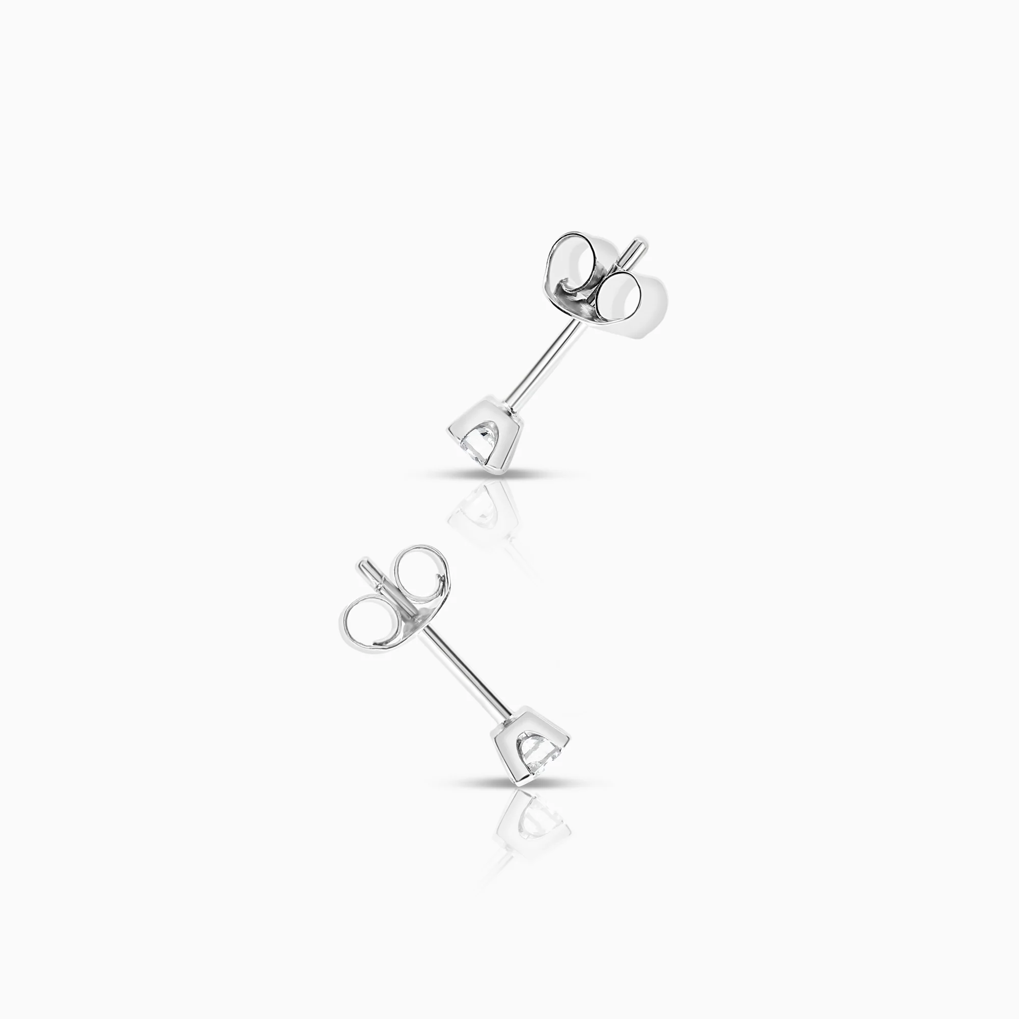 Solitaire earrings 0.20ct 18K white gold - Image 2