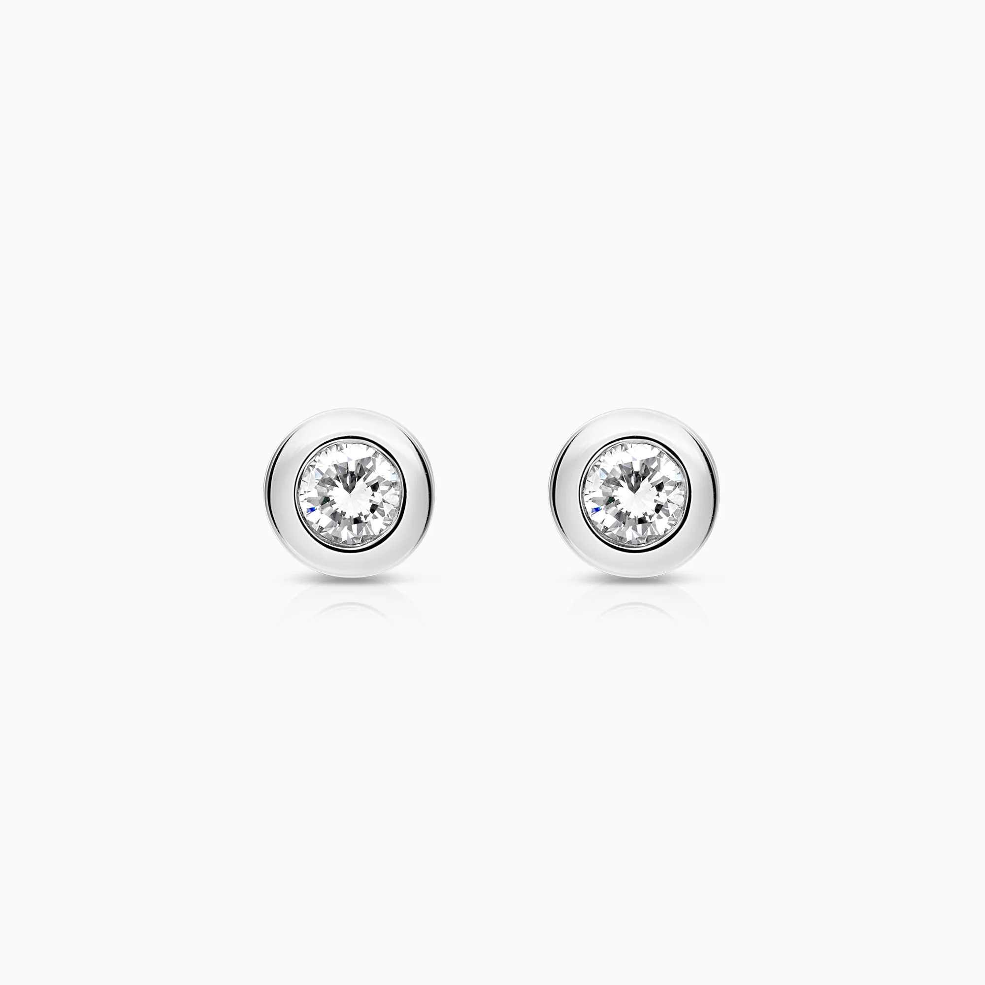 Solitaire earrings 0.20ct 18K white gold