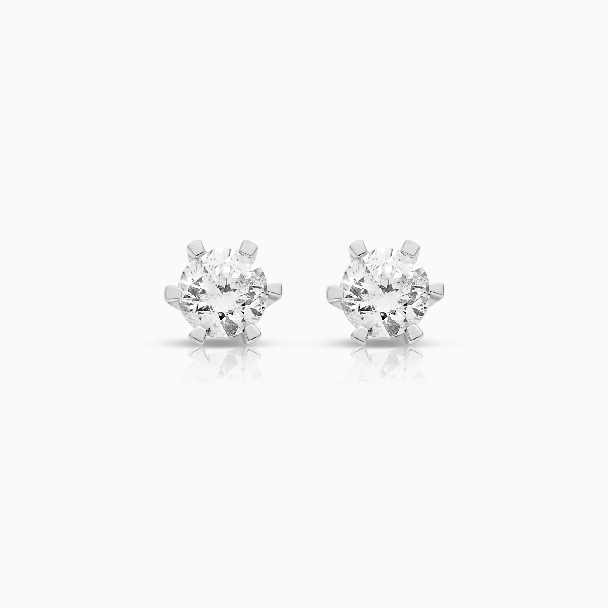 Solitaire earrings 0.20ct 18K white gold