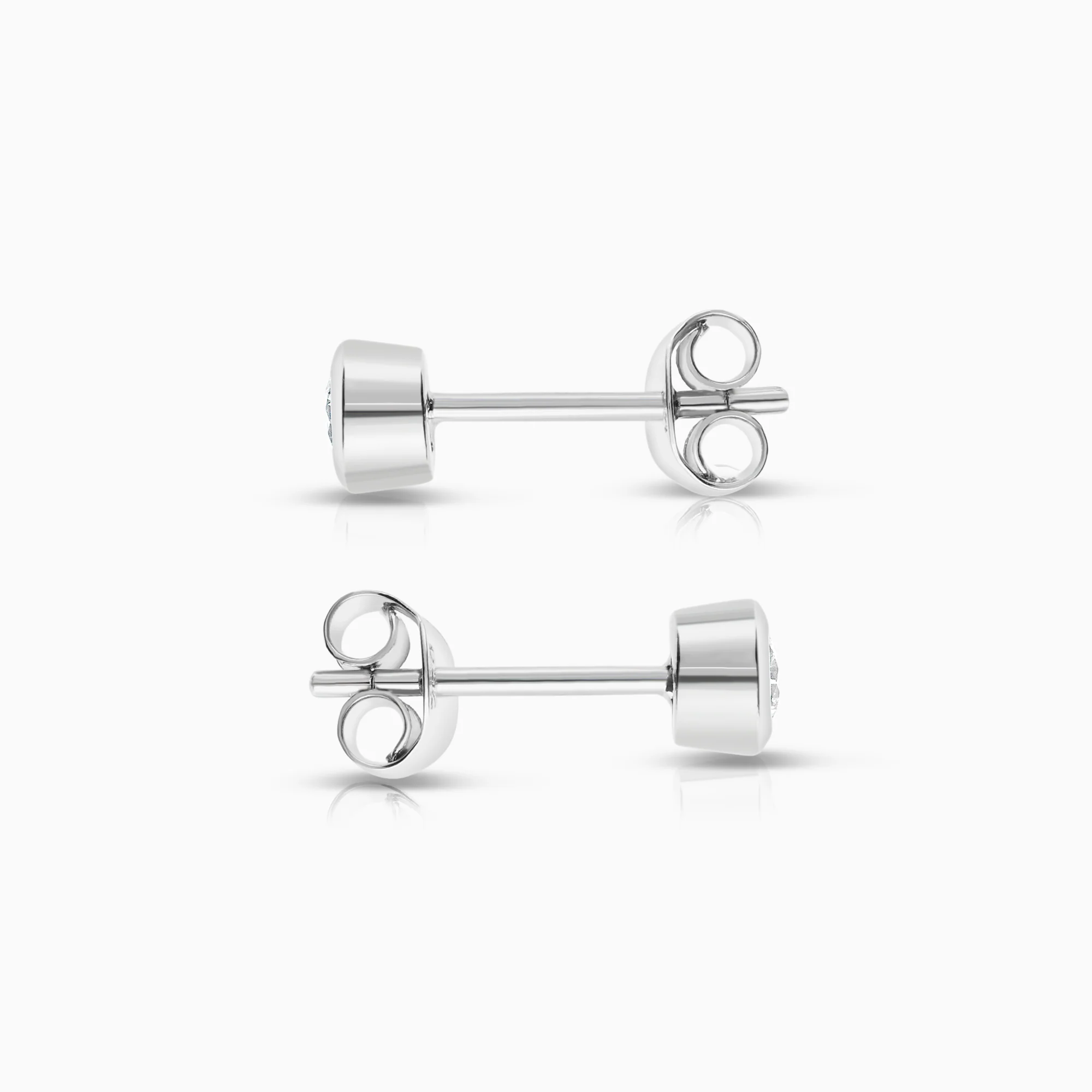 Solitaire earrings 0.20ct 18K white gold - Image 2