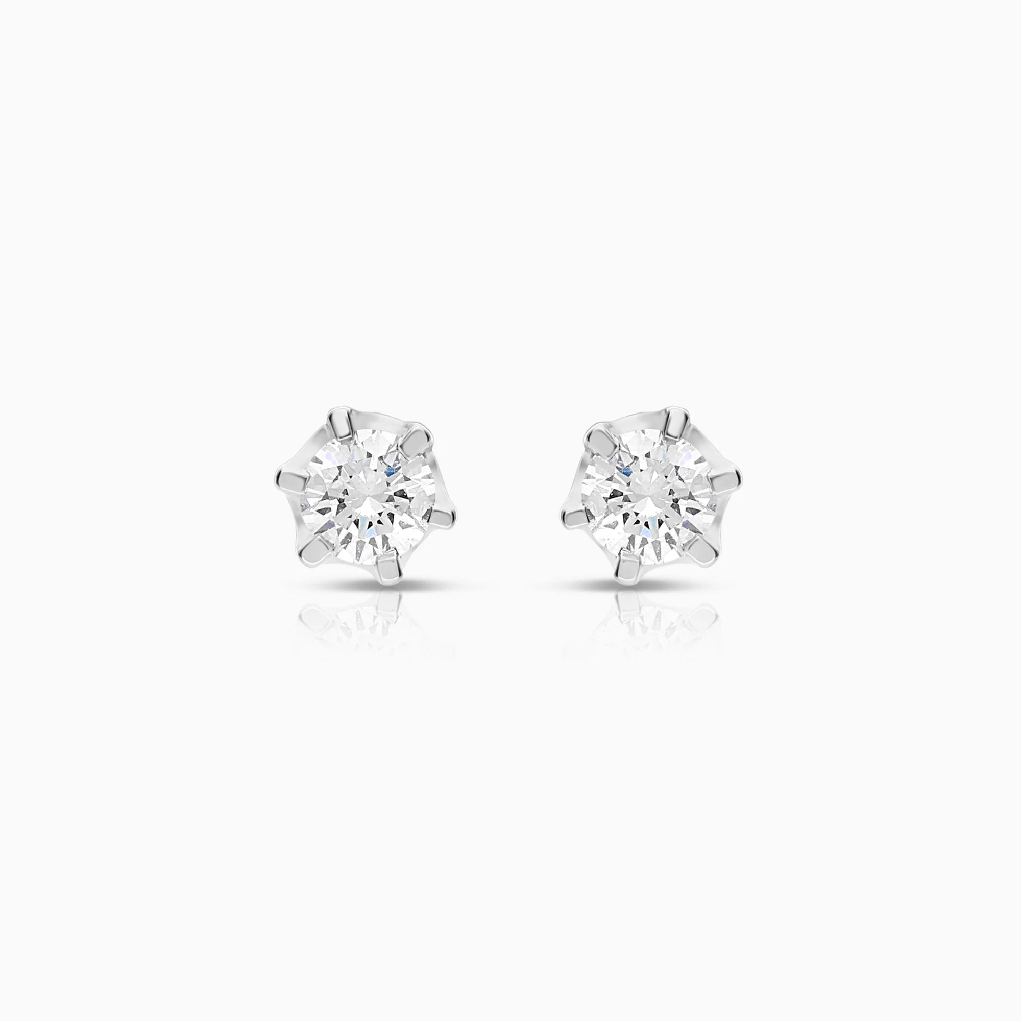 Solitaire earrings 0.20ct 18K white gold