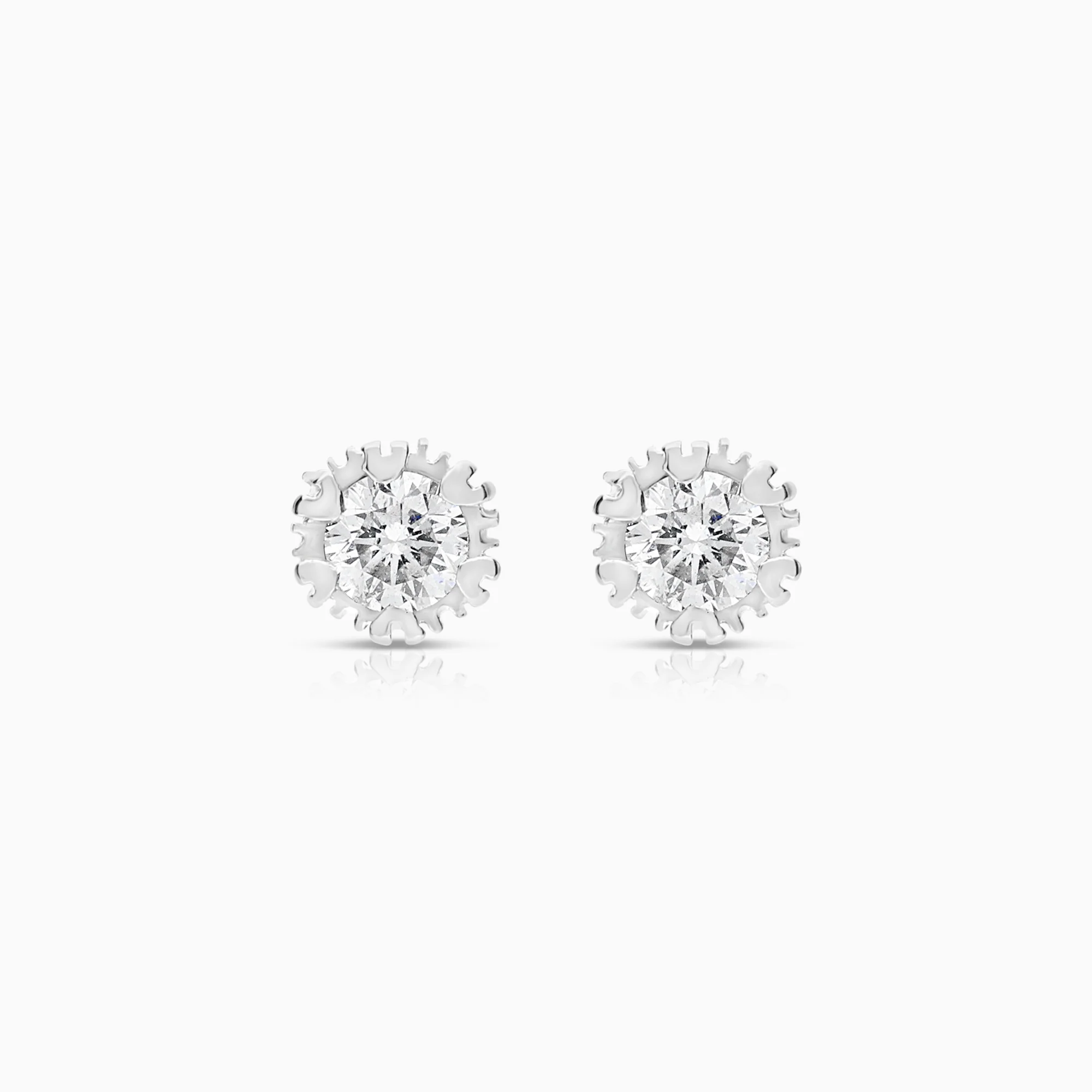 Solitaire earrings 0.20ct 18K white gold