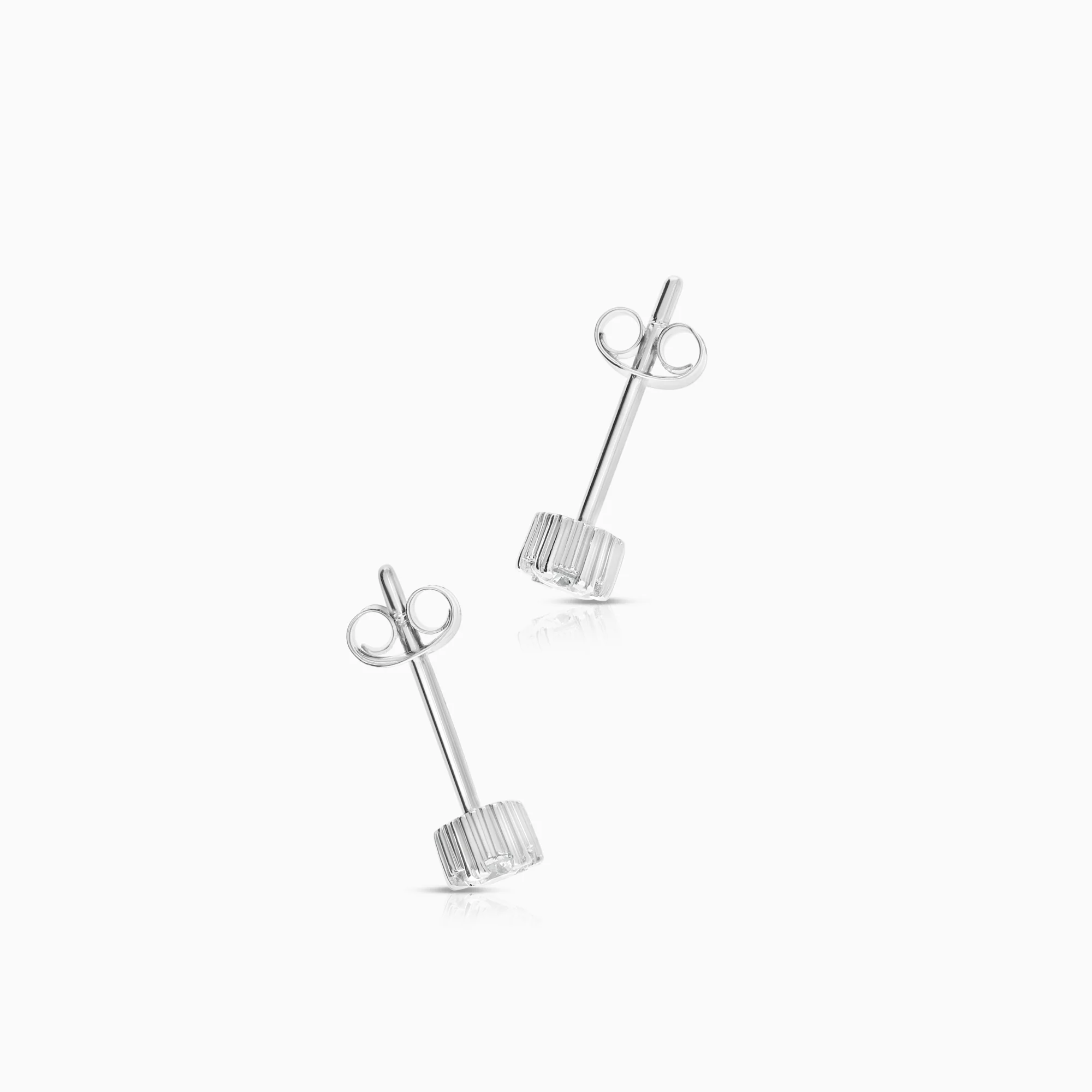 Solitaire earrings 0.20ct 18K white gold - Image 2