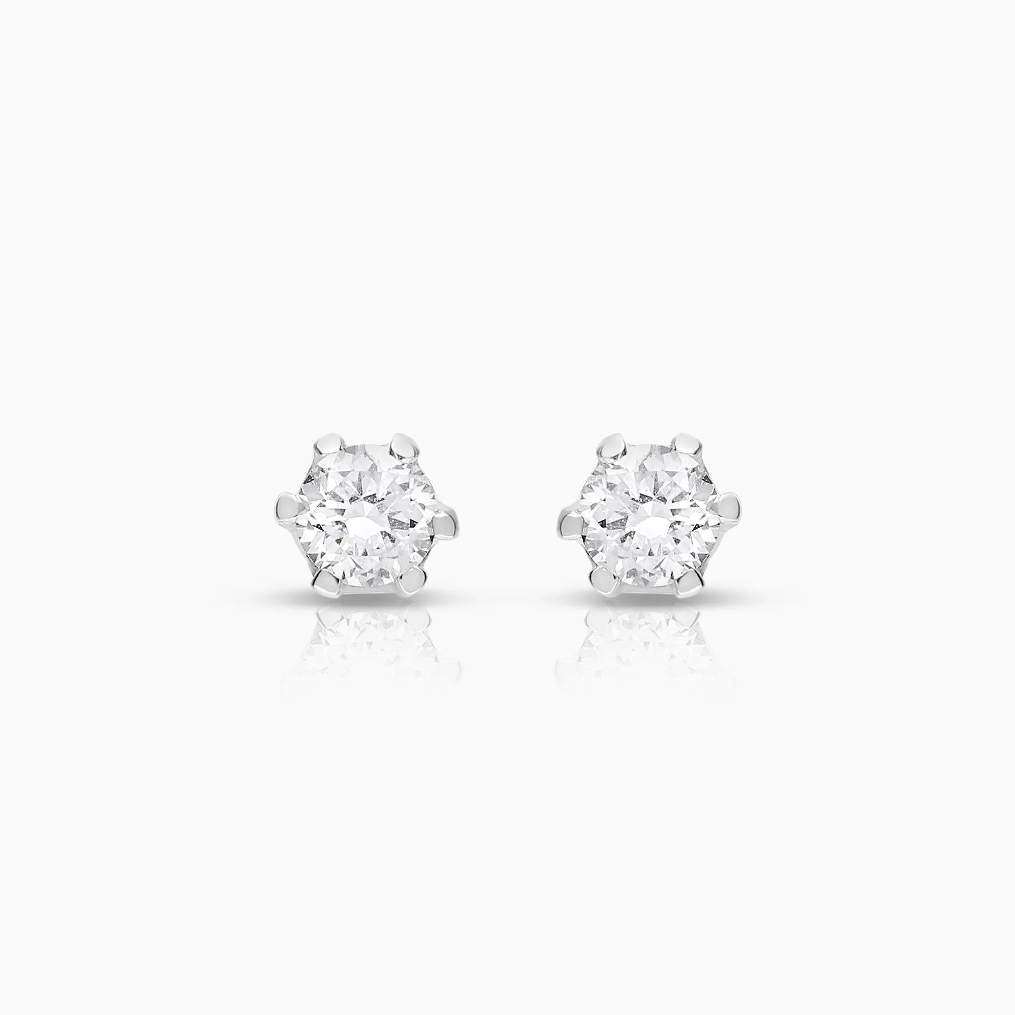 Solitaire earrings 0.20ct 18K white gold