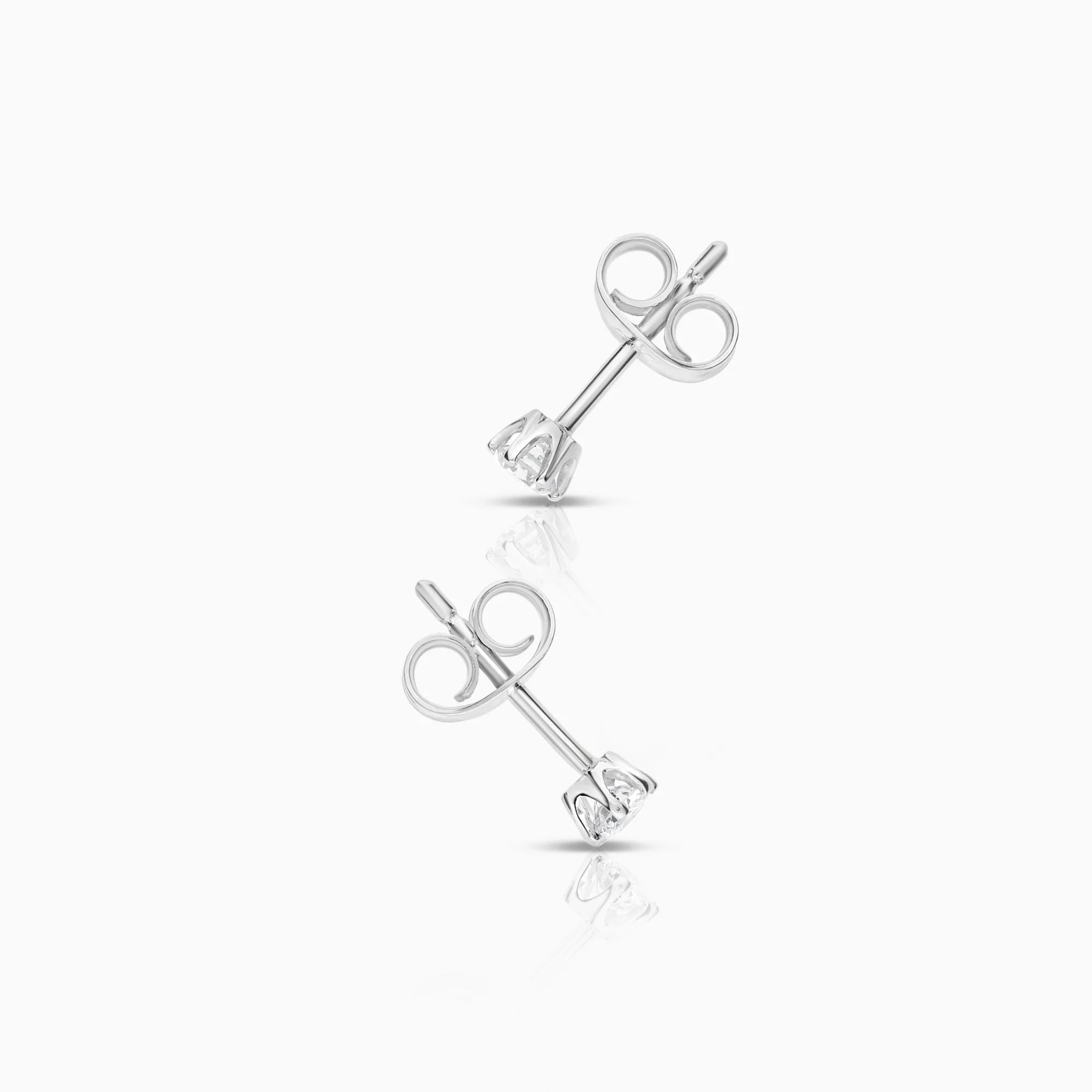 Solitaire earrings 0.20ct 18K white gold - Image 2