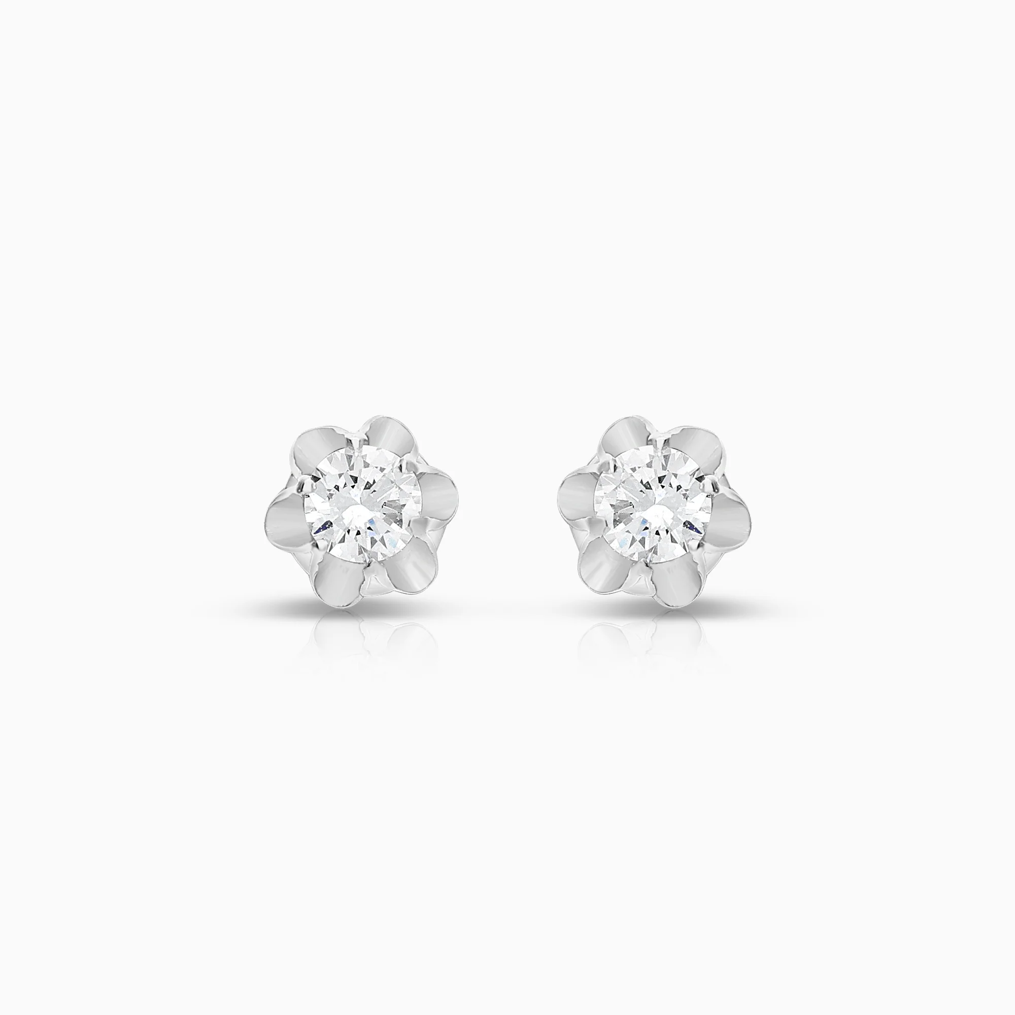 Solitaire earrings 0.20ct 18K white gold