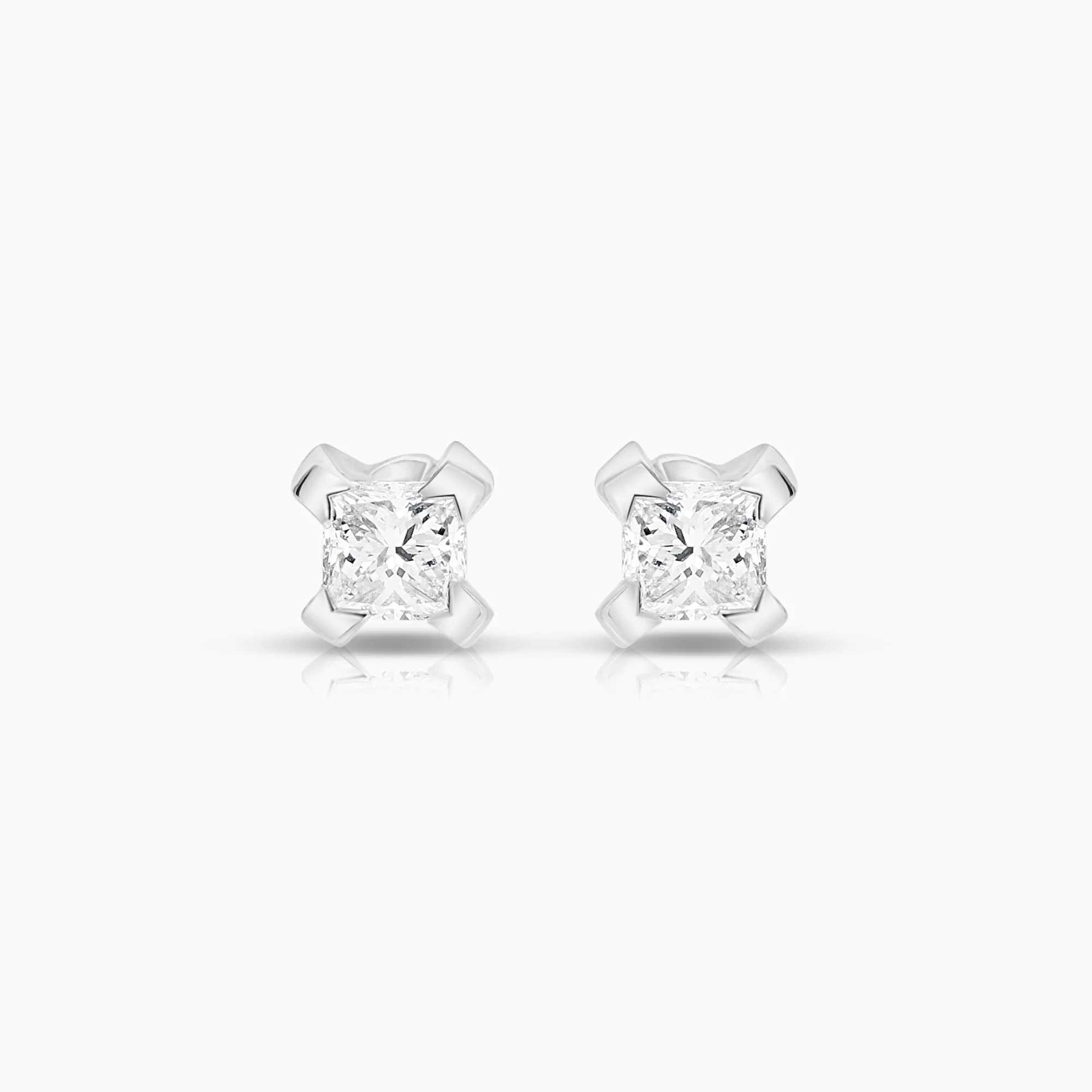 Solitaire earrings 0.25ct 18K white gold