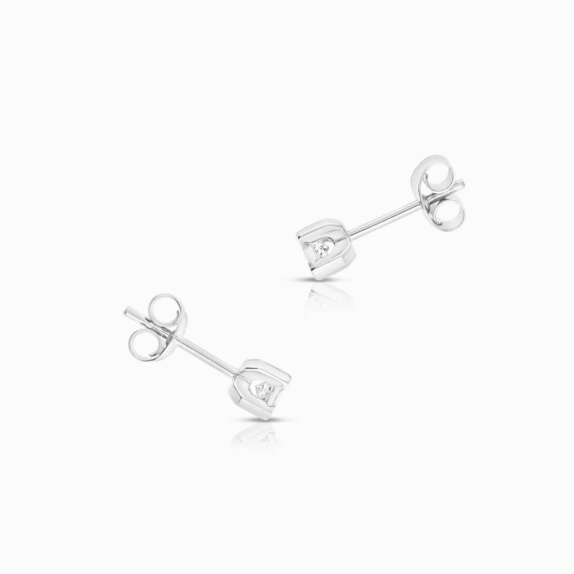 Solitaire earrings 0.25ct 18K white gold - Image 2