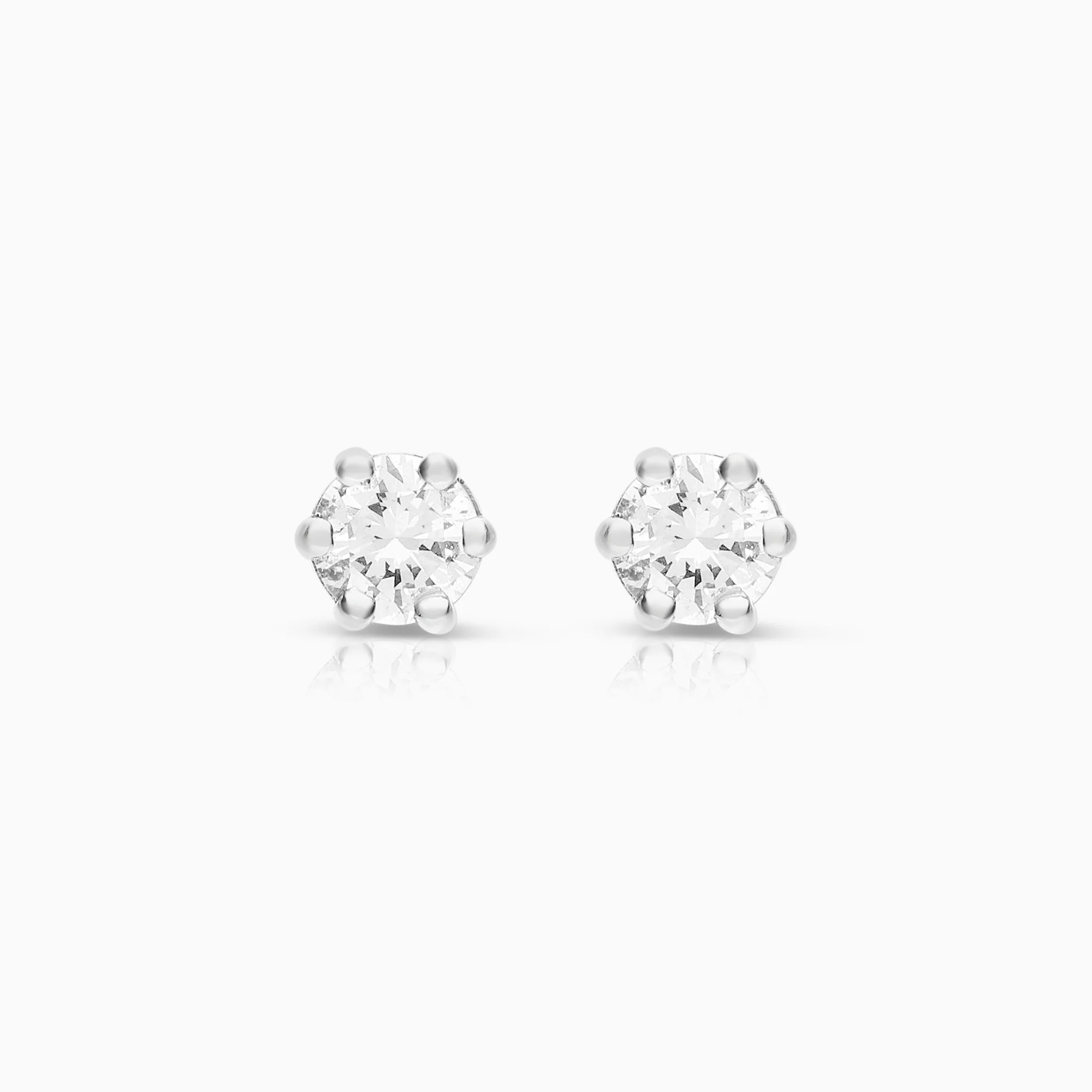 Solitaire earrings 0.28ct 18K white gold