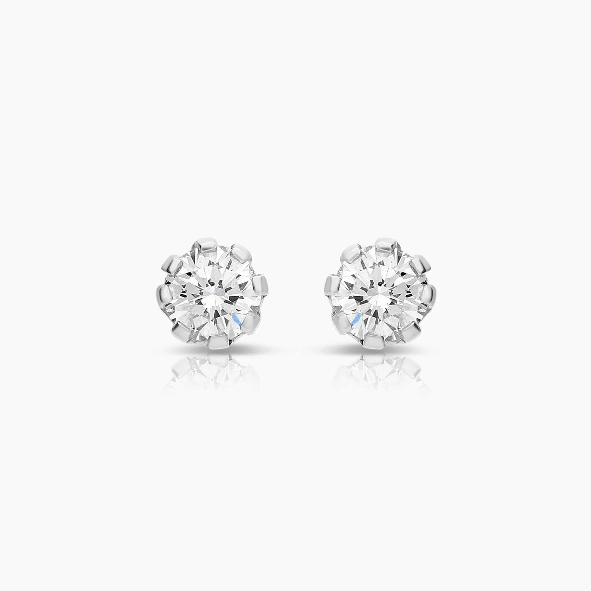 Solitaire earrings 0.30ct 18K white gold