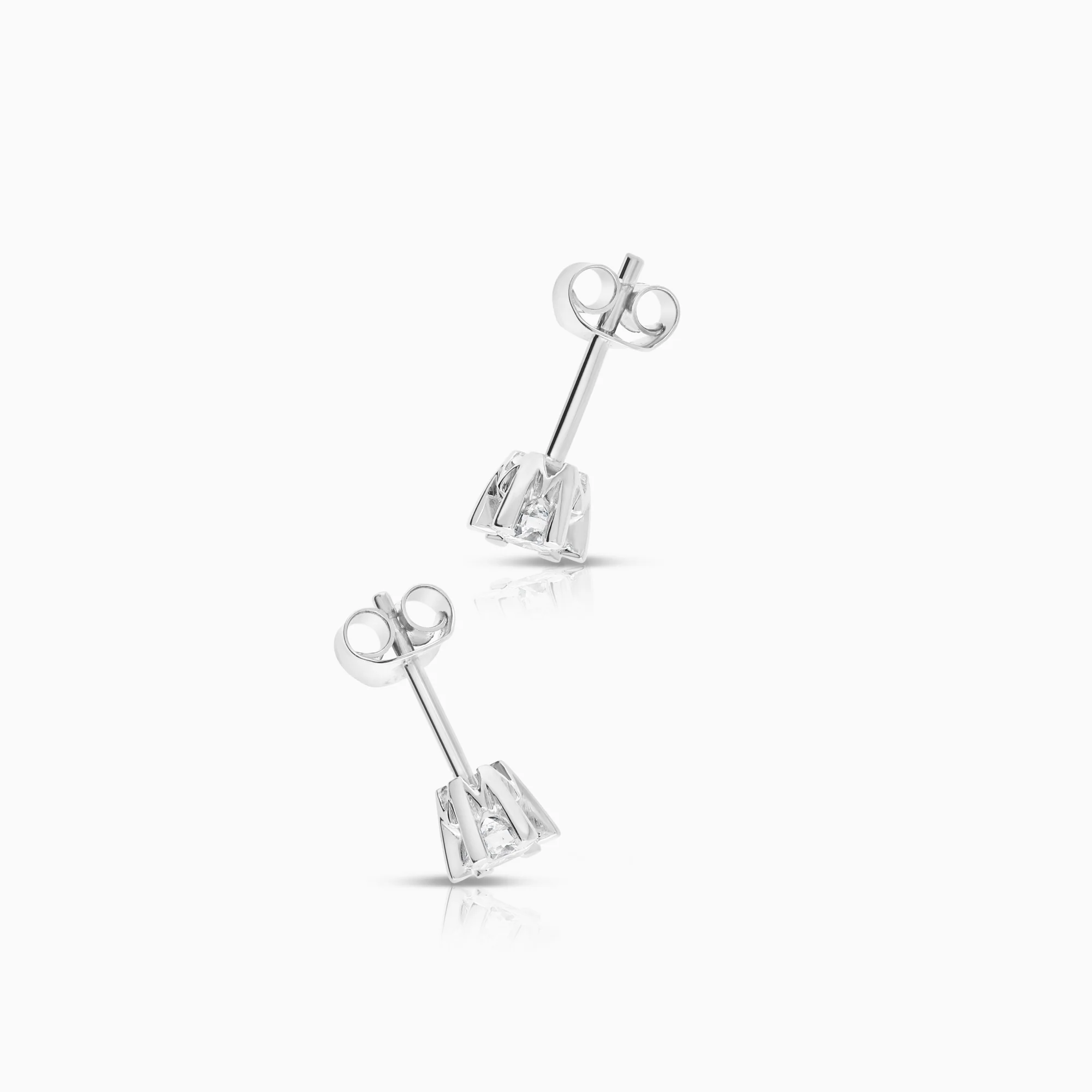 Solitaire earrings 0.34ct 18K white gold - Image 2