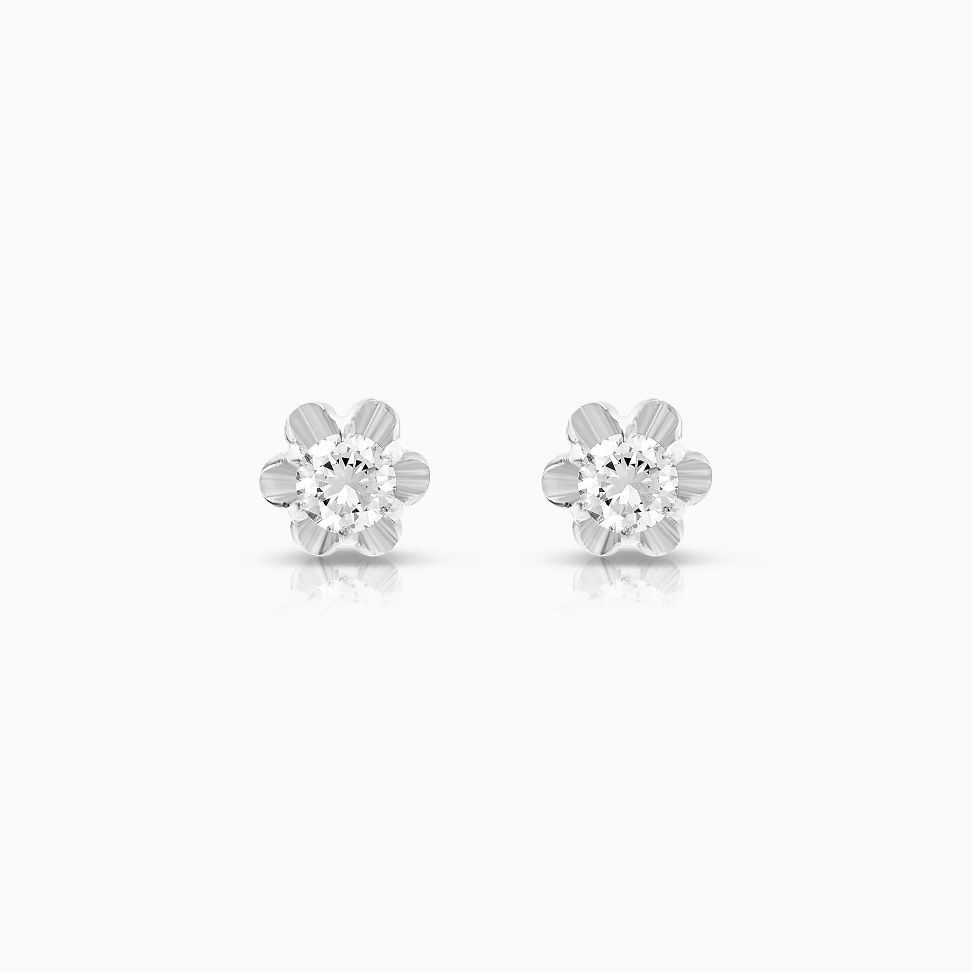 Solitaire earrings 0.36ct 18K white gold