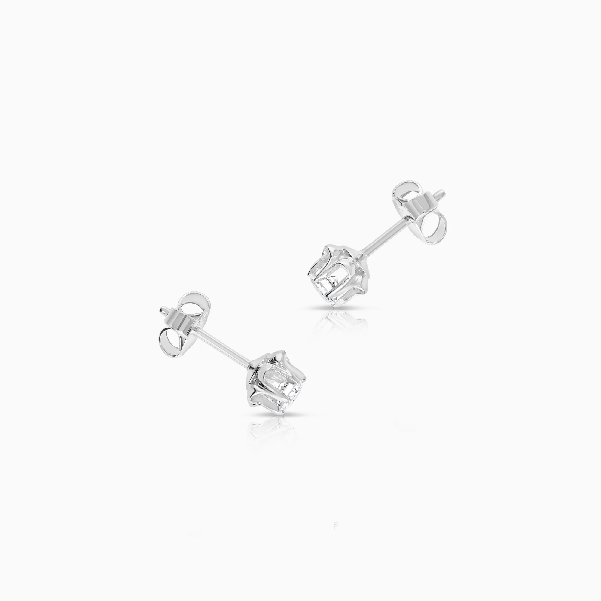 Solitaire earrings 0.36ct 18K white gold - Image 2