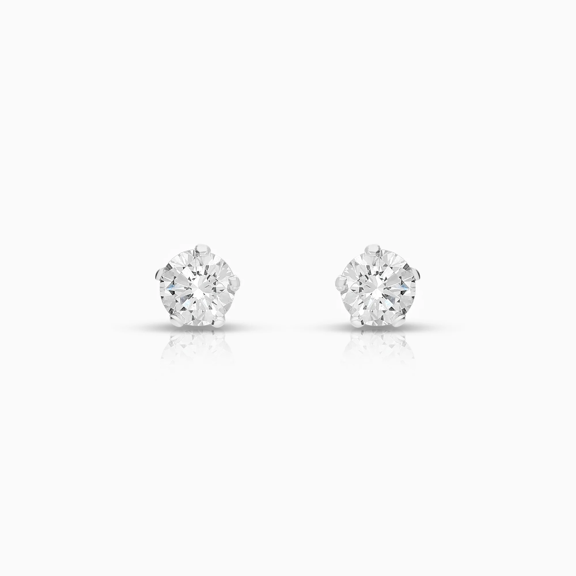 Solitaire earrings 0.38ct 18K white gold