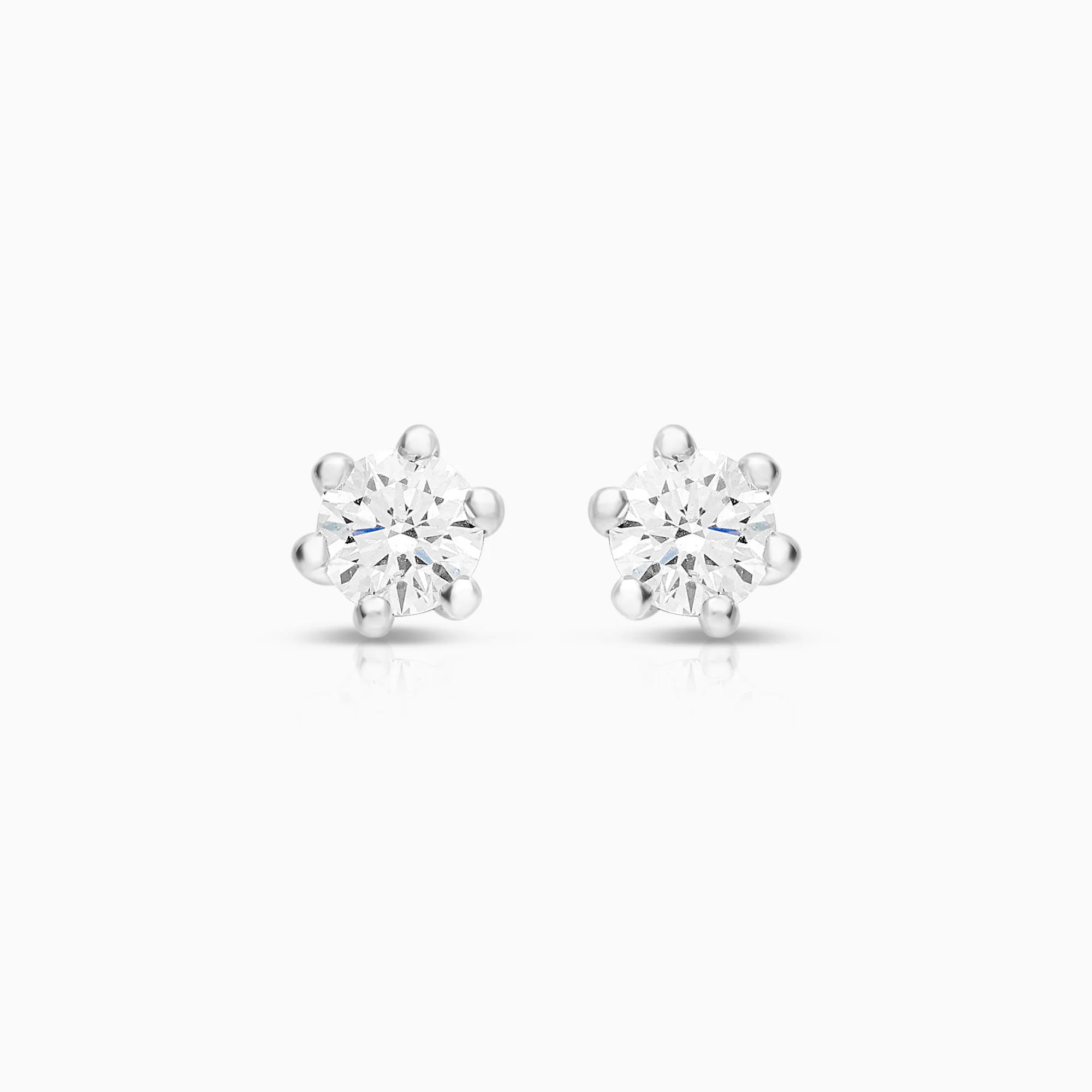 Solitaire earrings 0.40ct 18K white gold