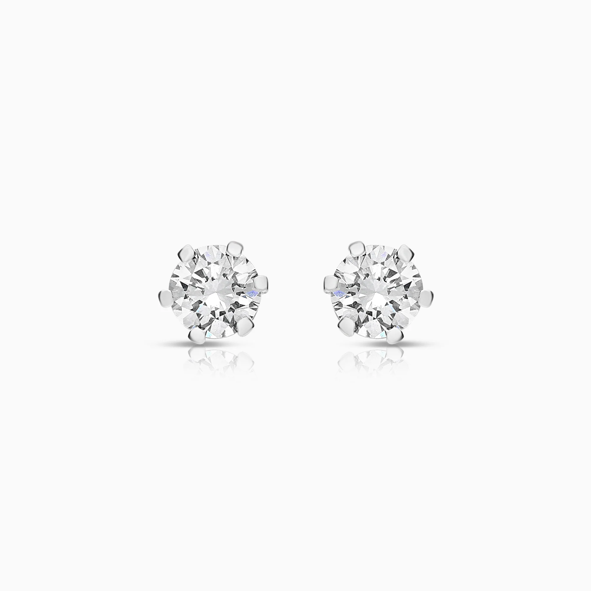 Solitaire earrings 0.46ct 14K white gold