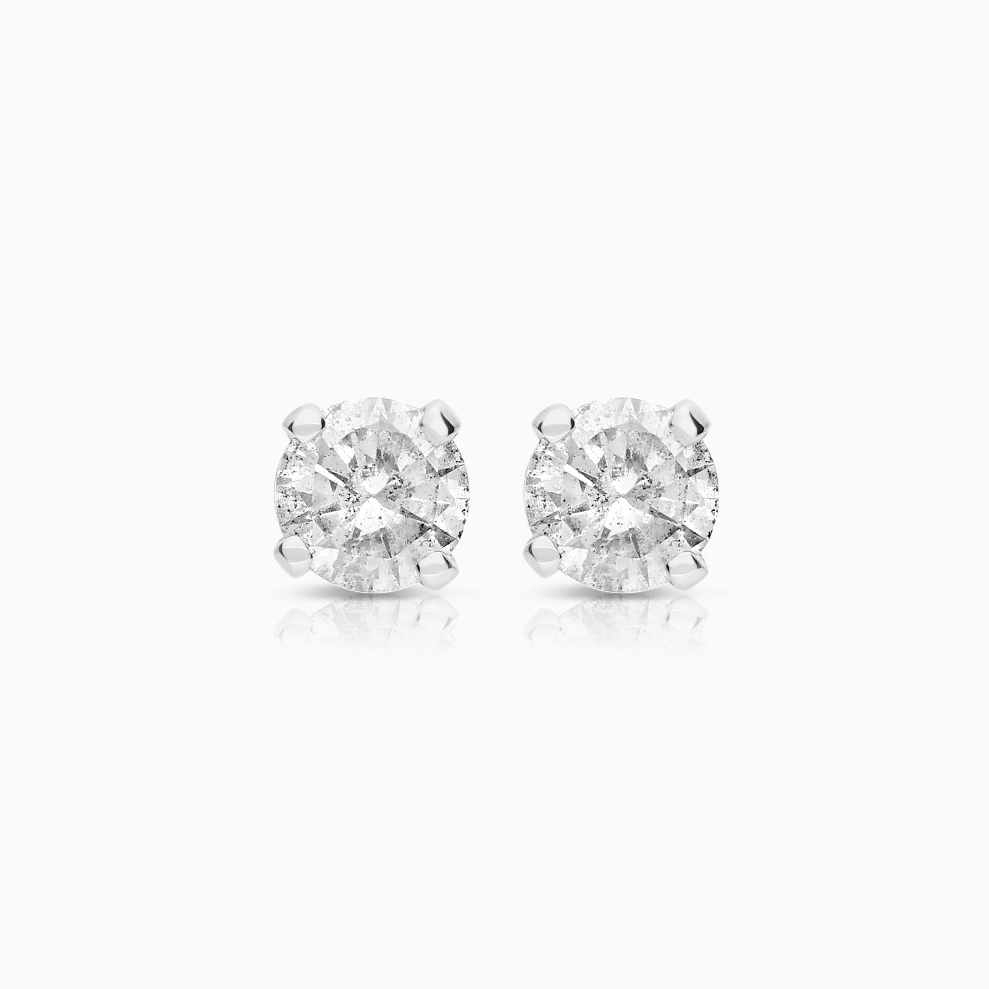 Solitaire earrings 0.50ct 14K white gold