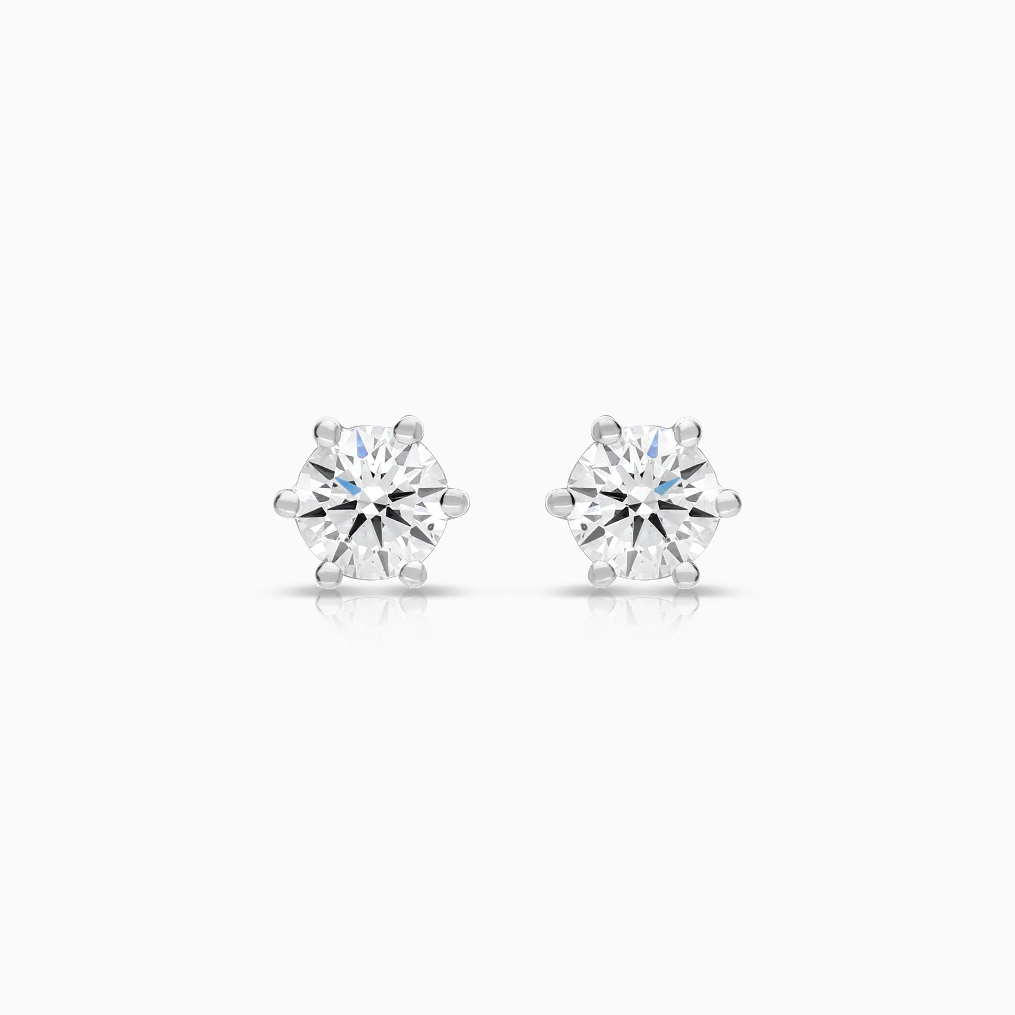 Solitaire earrings 0.60ct 18K white gold