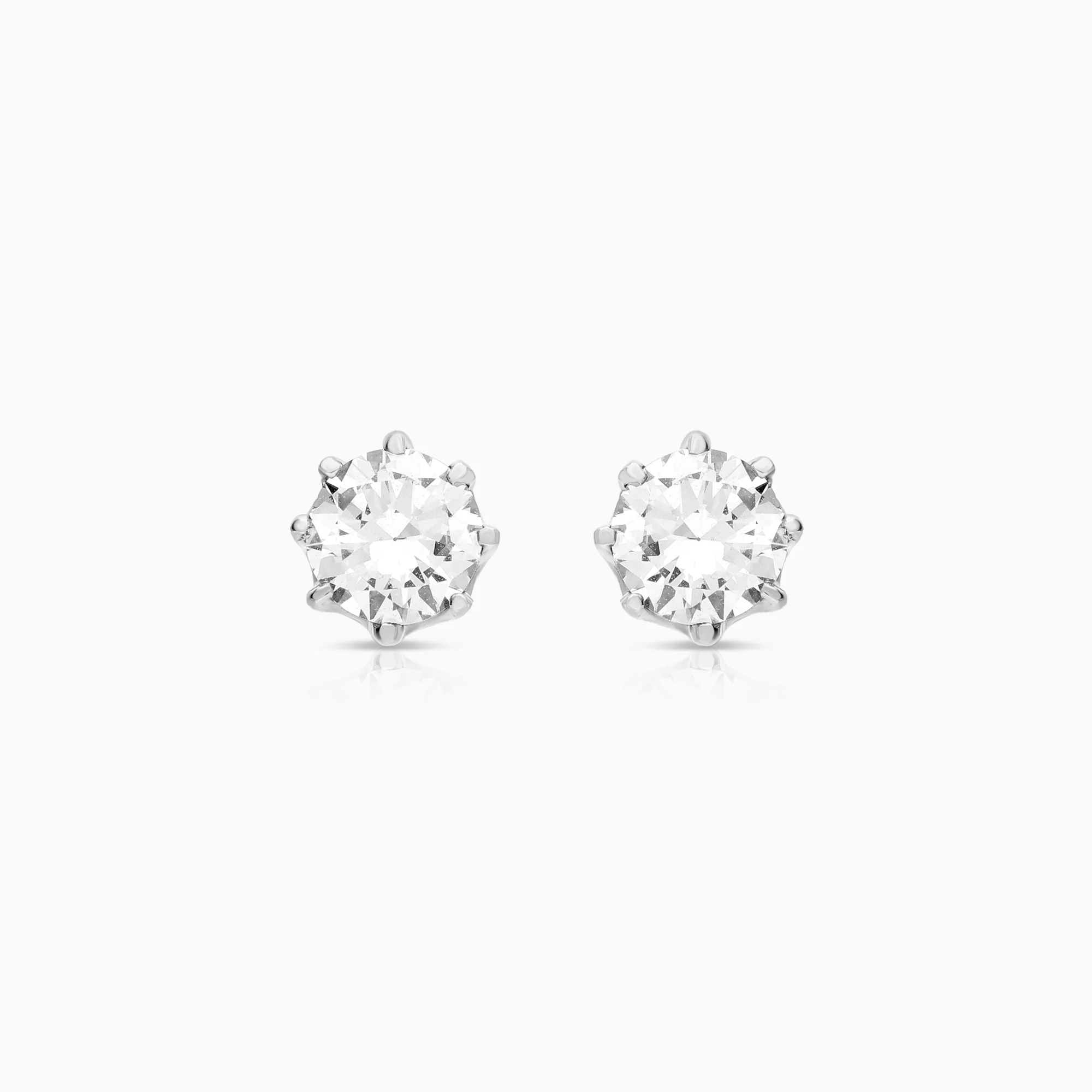 Solitaire earrings 0.80ct 18K white gold