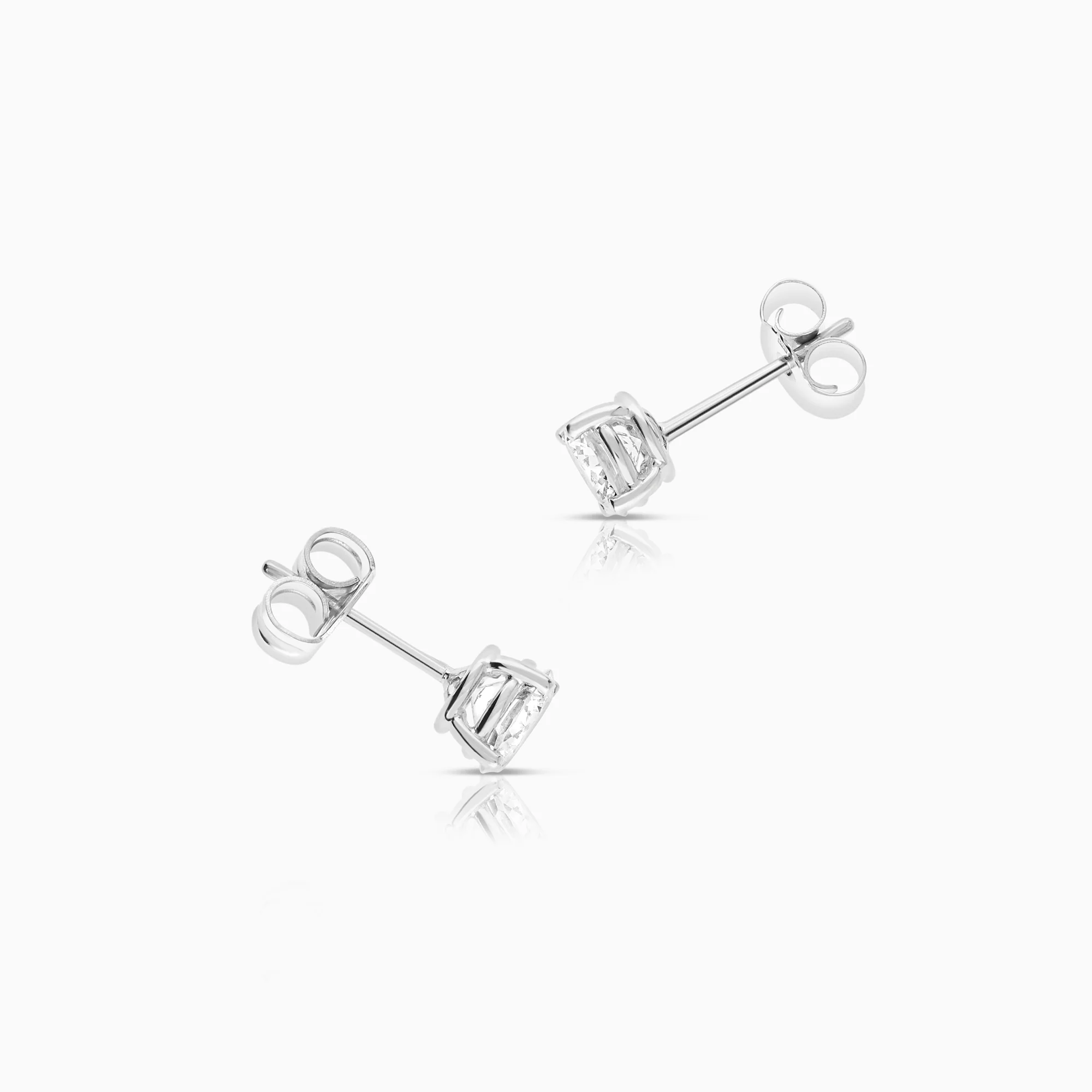 Solitaire earrings 1.05ct 18K white gold - Image 2