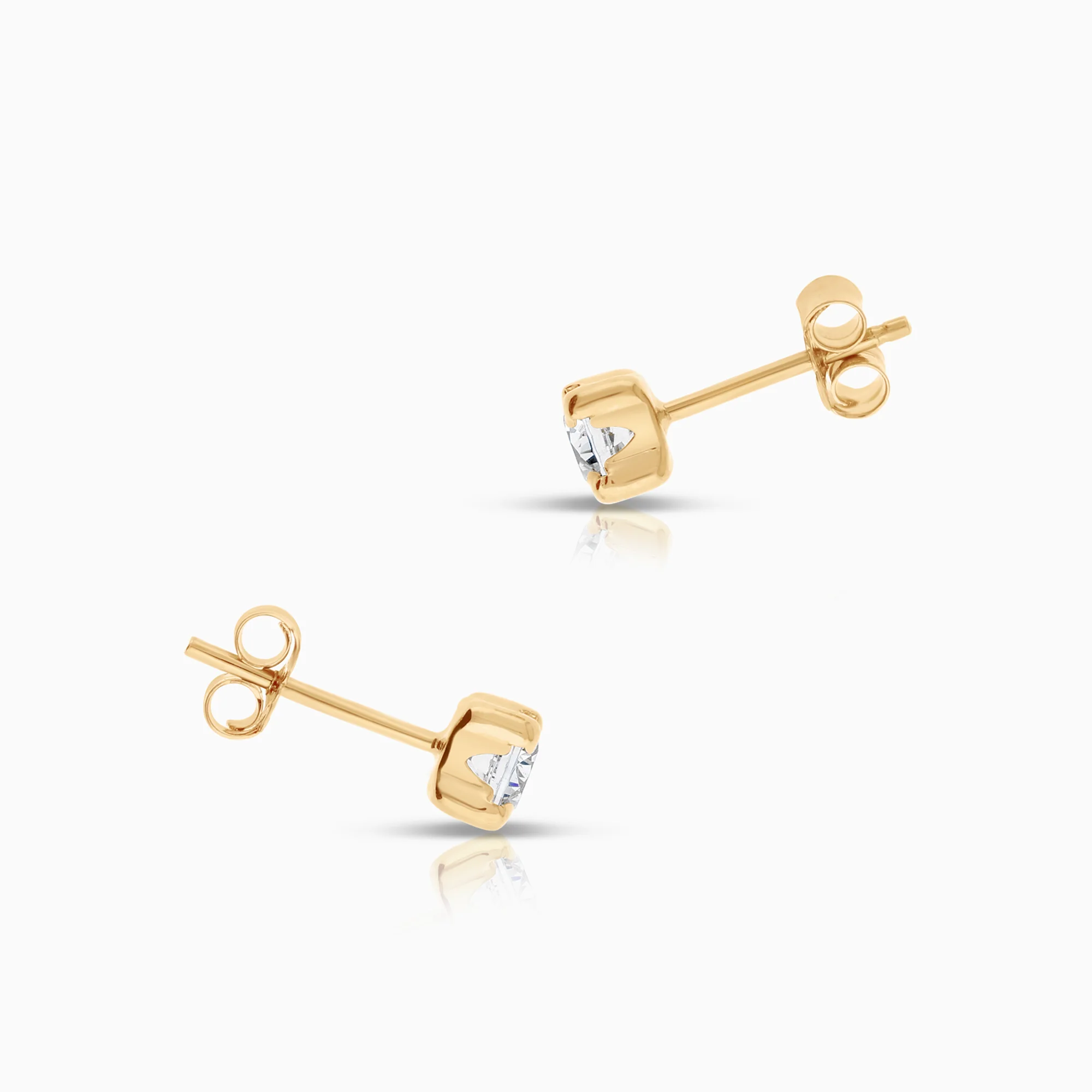 Solitaire earrings cubic zirconia 0.71g 18K gold - Image 2