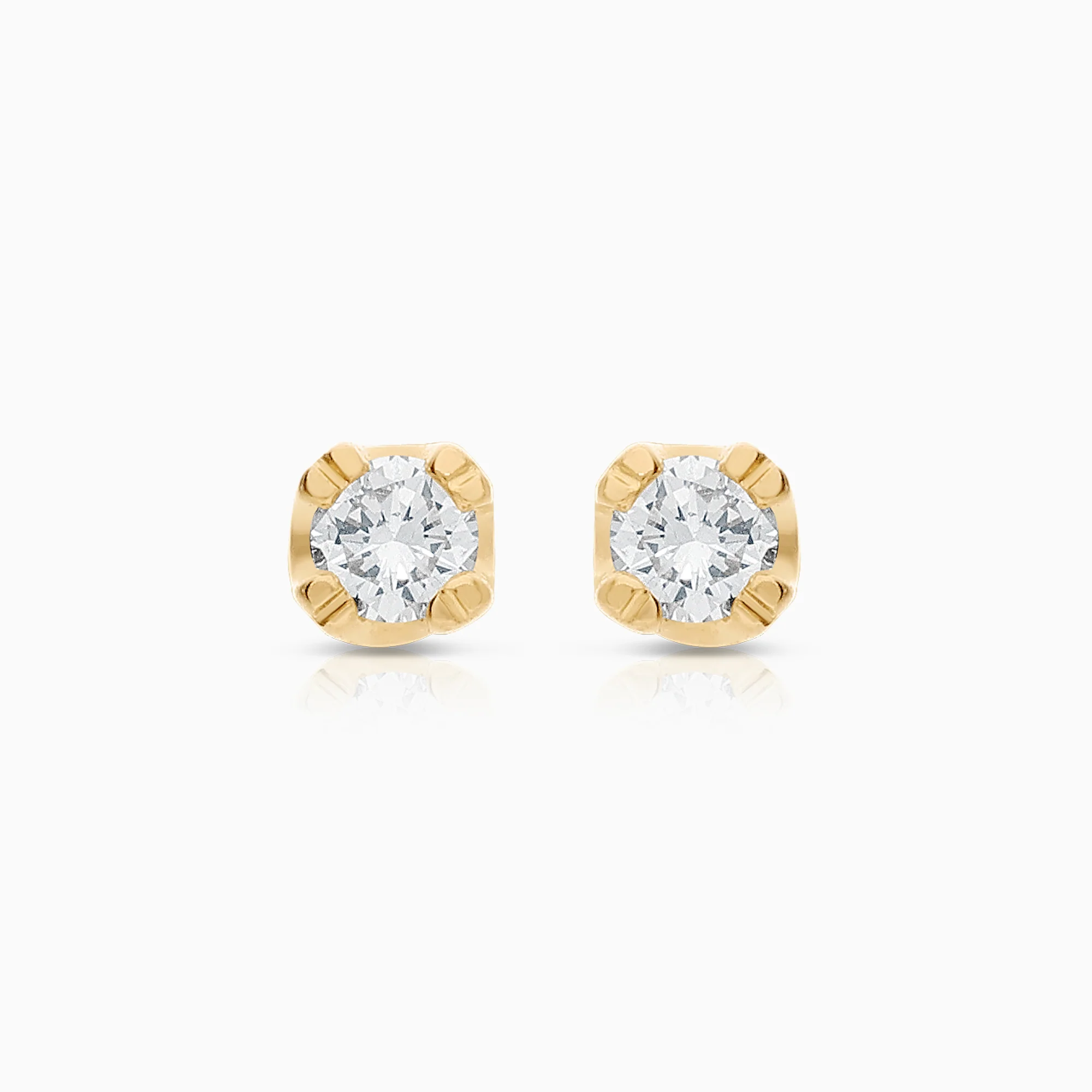 Solitaire earrings 0.10ct 18K gold