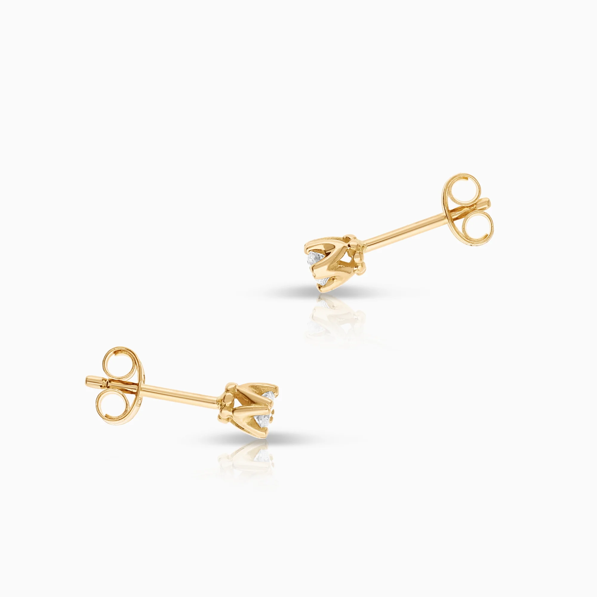 Solitaire earrings 0.10ct 18K gold - Image 2