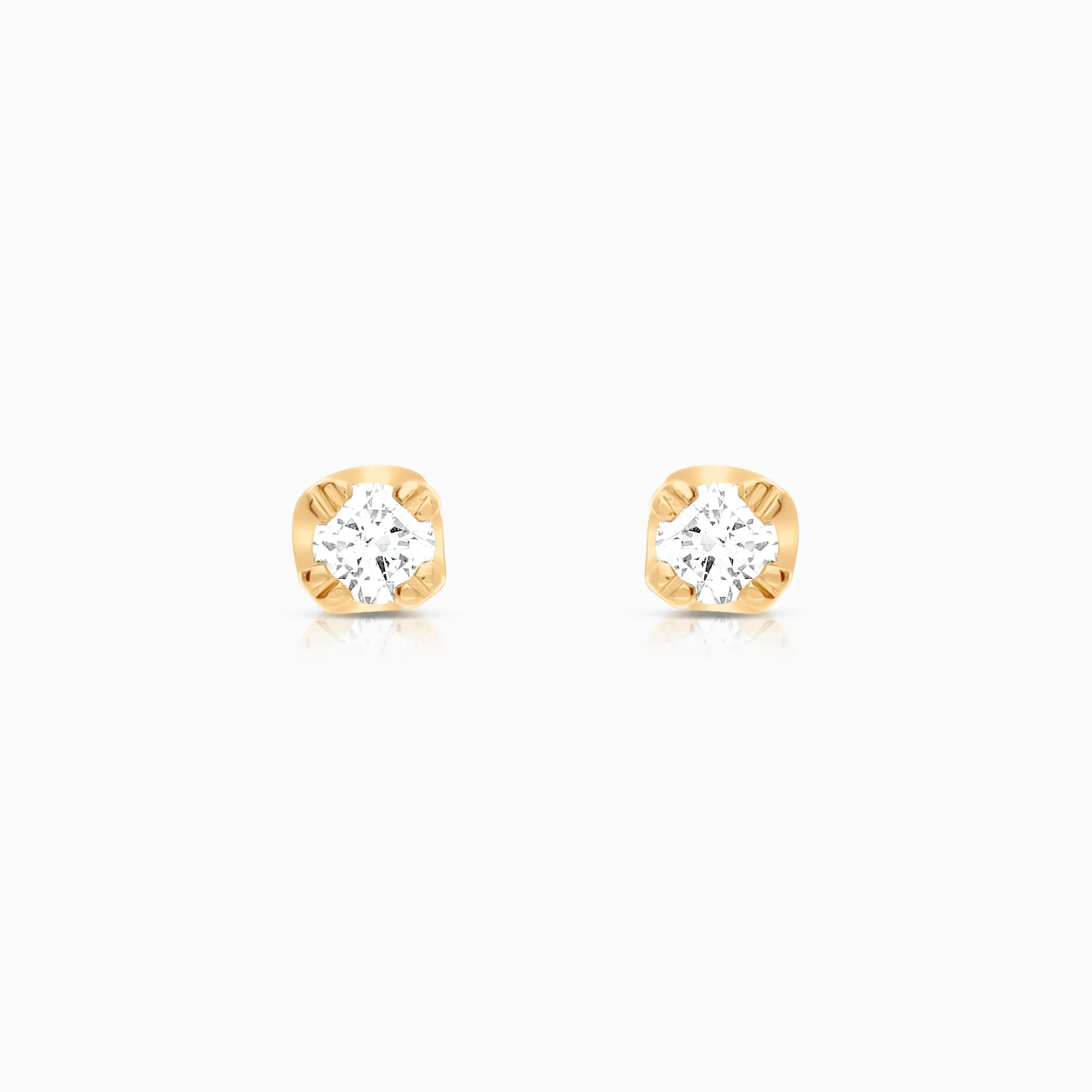 Solitaire earrings 0.10ct 18K gold