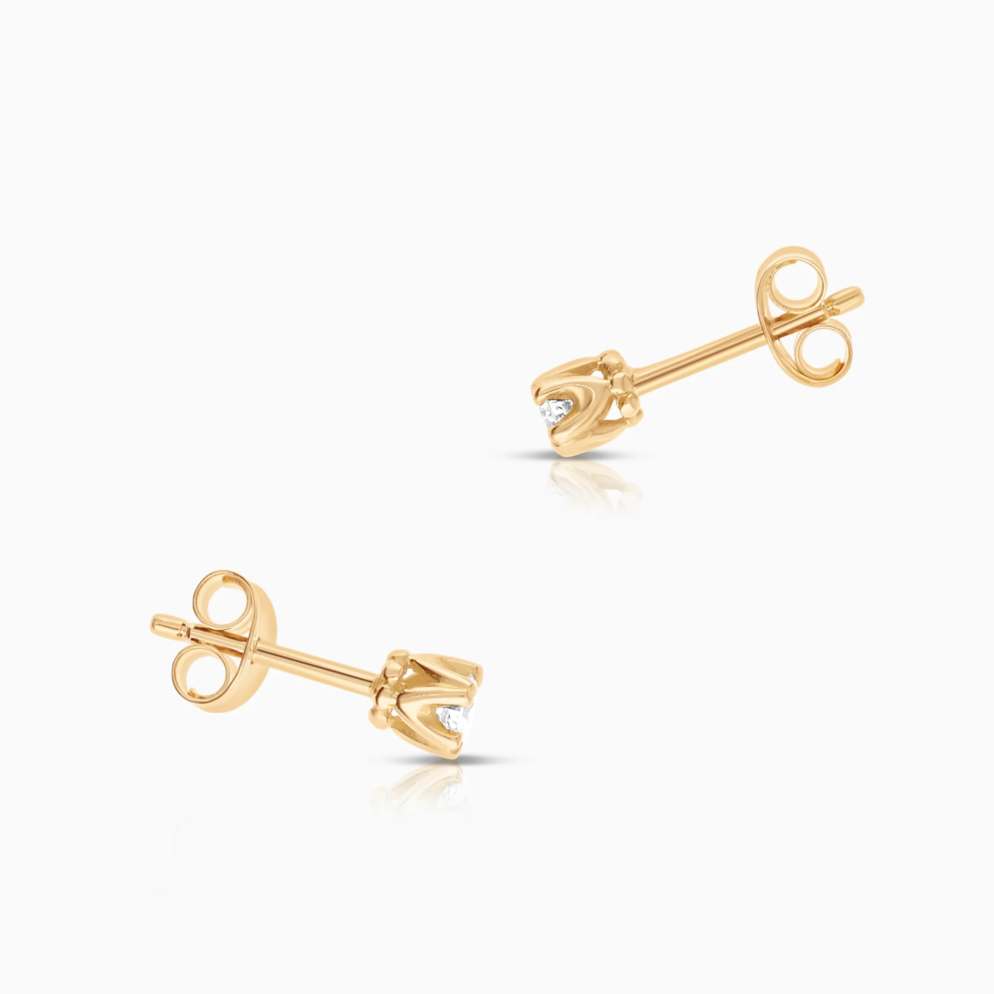 Solitaire earrings 0.10ct 18K gold - Image 2
