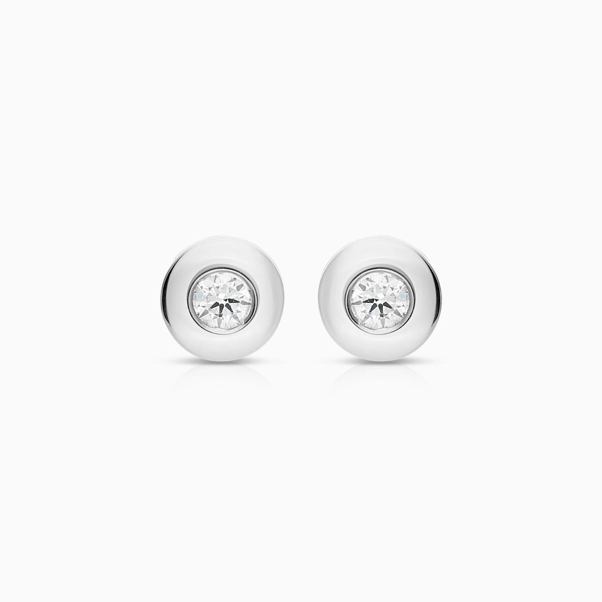 Solitaire earrings 0.10ct 18K white gold