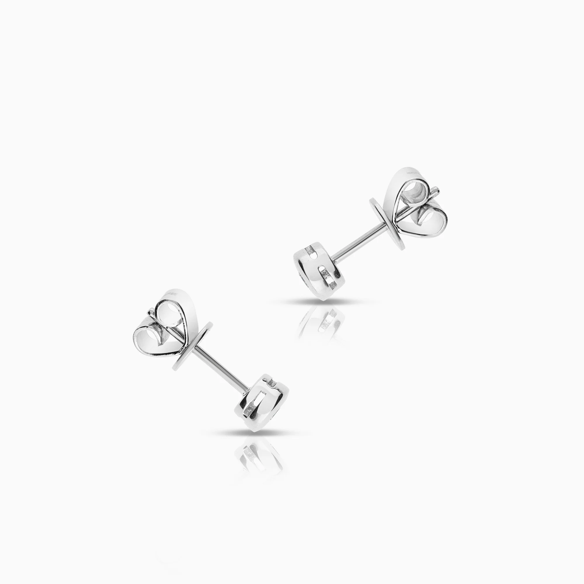 Solitaire earrings 0.10ct 18K white gold - Image 2