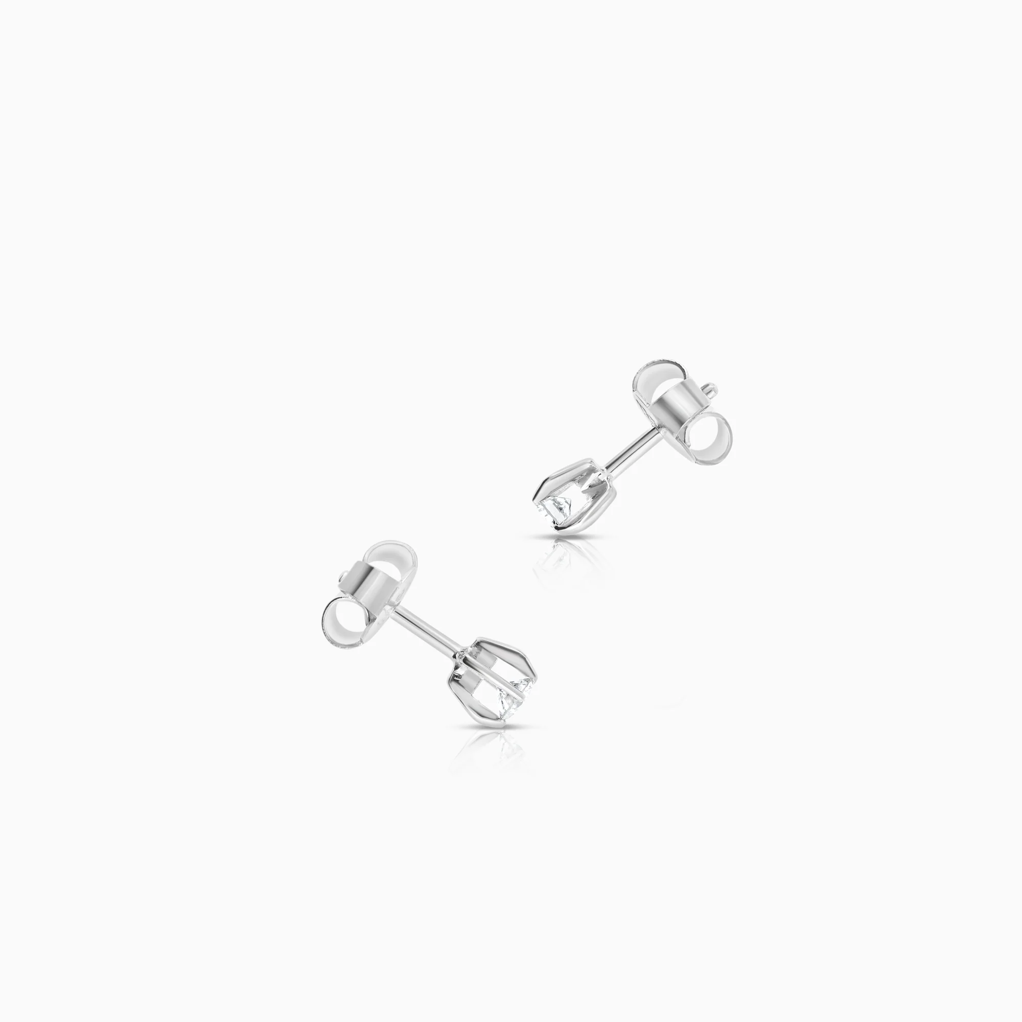 Solitaire earrings 0.20ct 18K white gold - Image 2