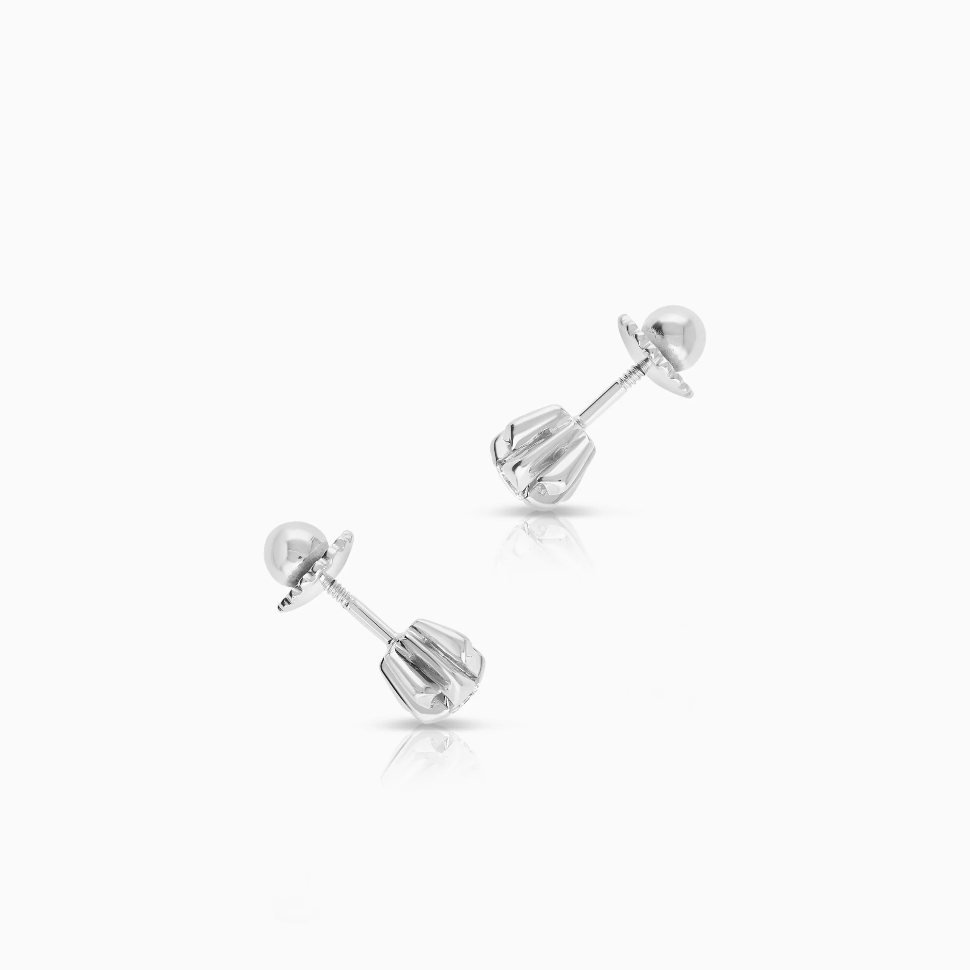 Solitaire earrings 0.20ct 18K white gold - Image 2