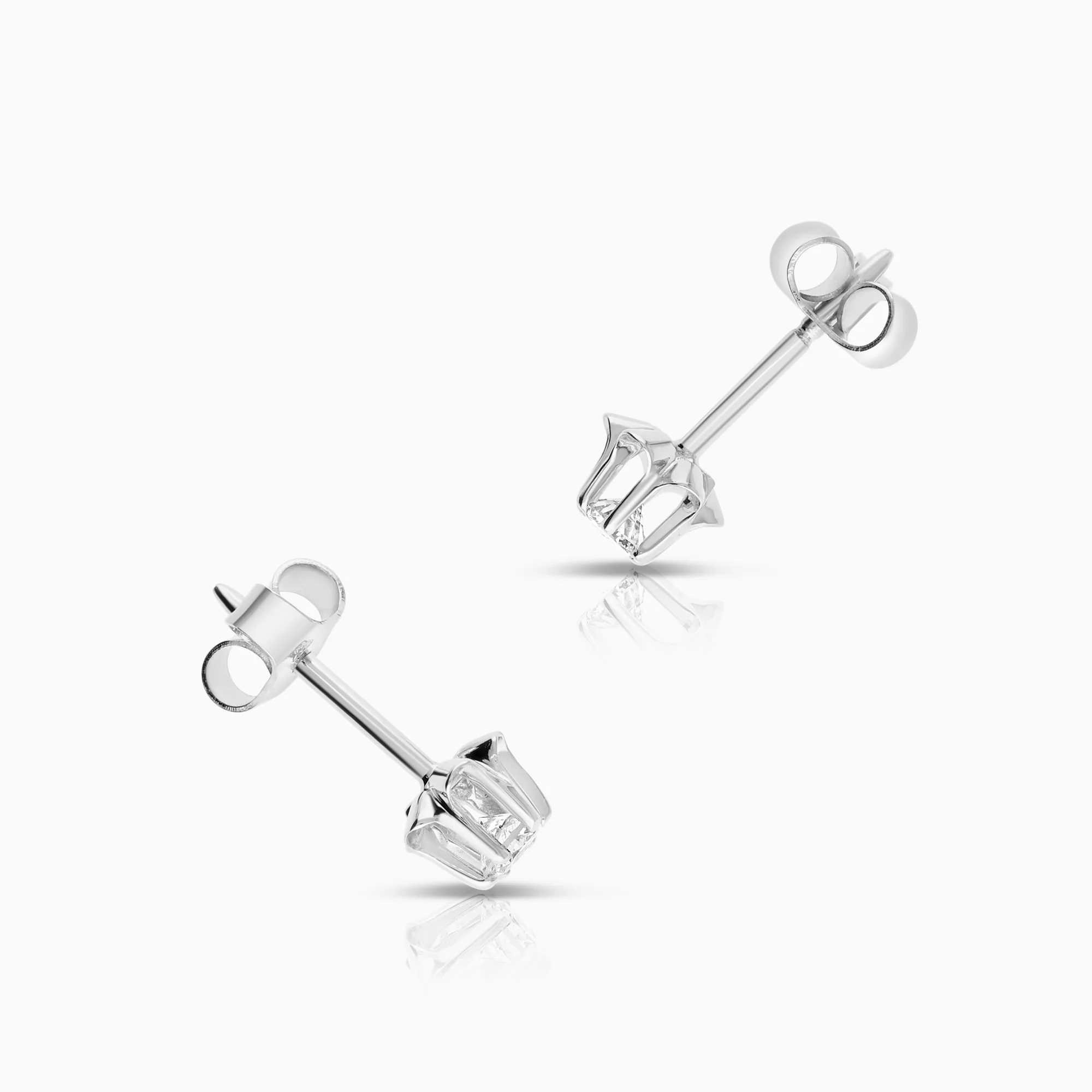 Solitaire earrings 0.20ct 18K white gold - Image 2