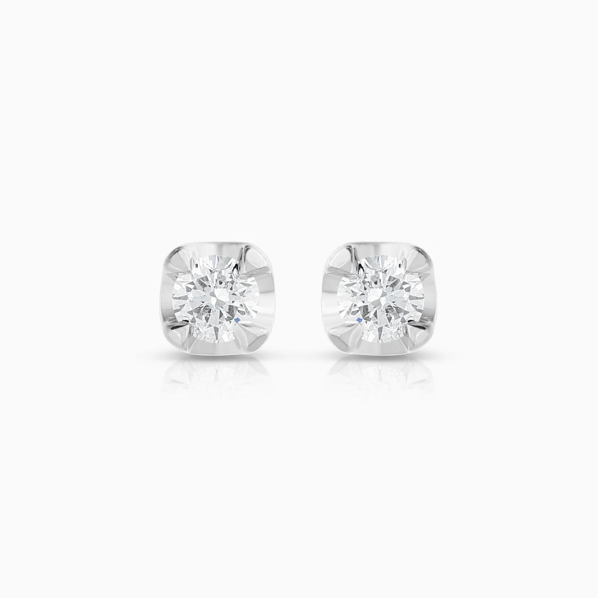 Solitaire earrings 0.20ct 18K white gold