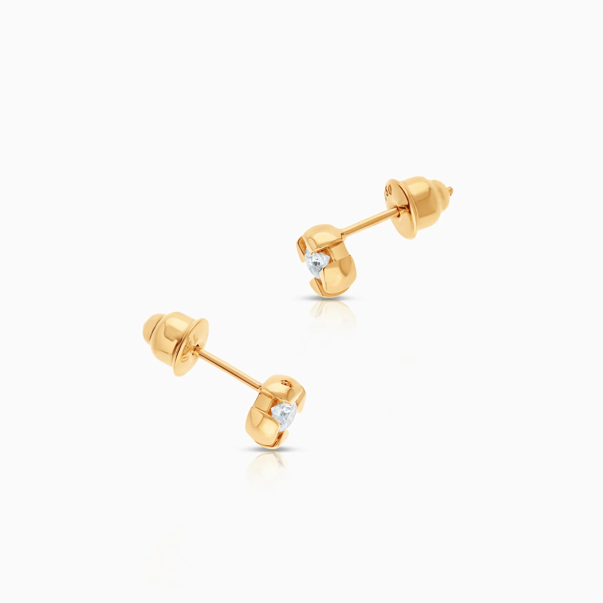 Solitaire earrings 0.30ct 18K gold - Image 2