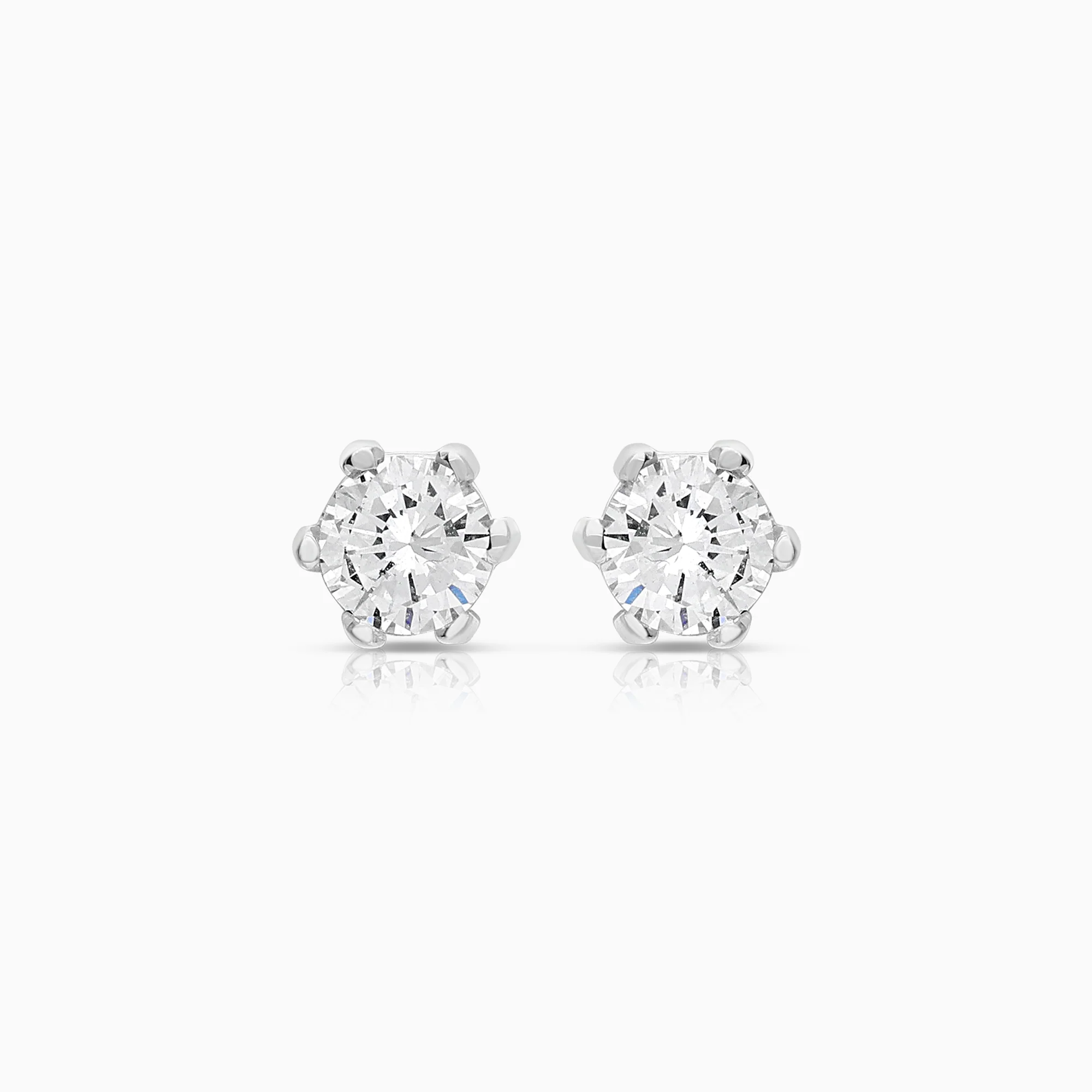 Solitaire earrings 0.36ct 18K white gold