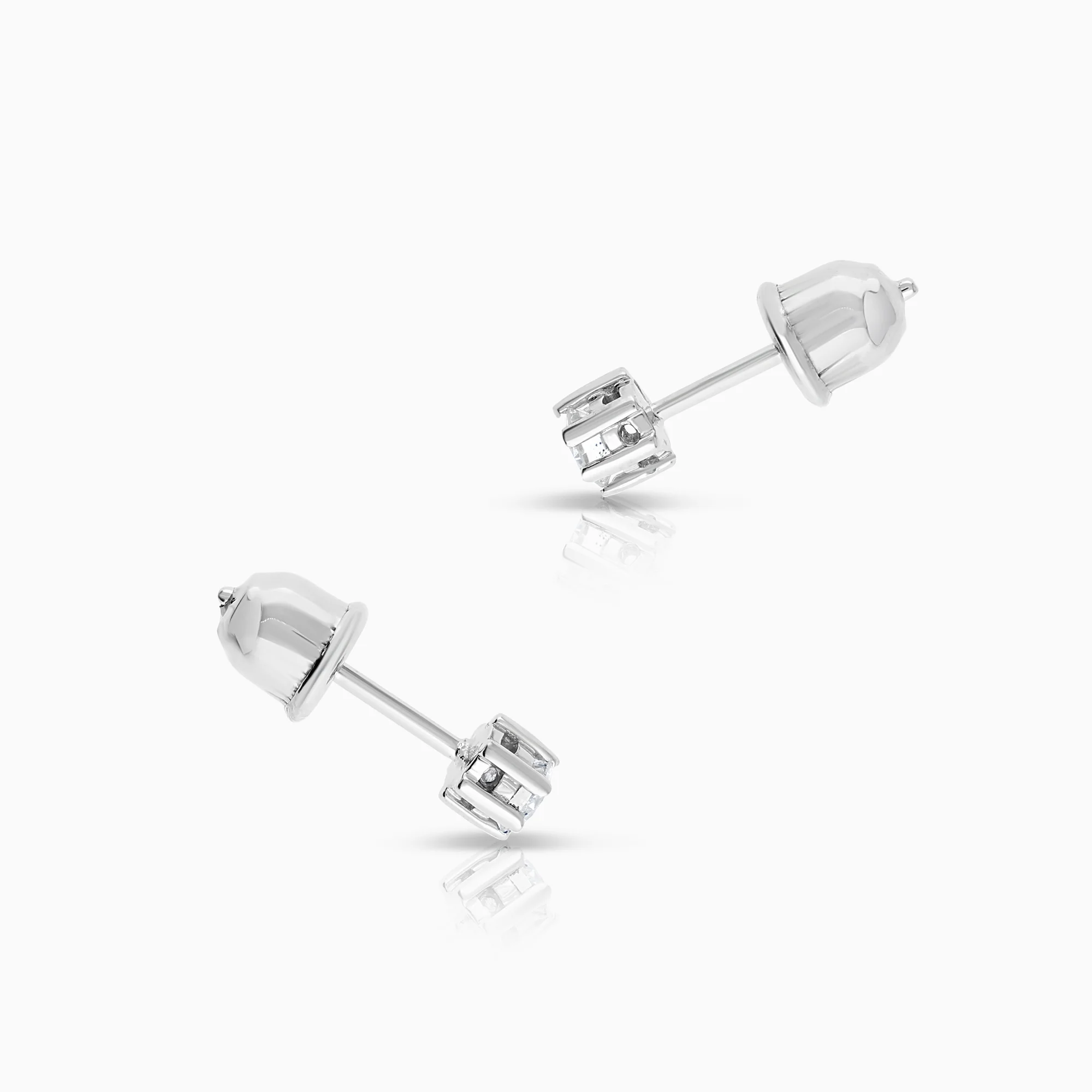 Solitaire earrings 0.36ct 18K white gold - Image 2