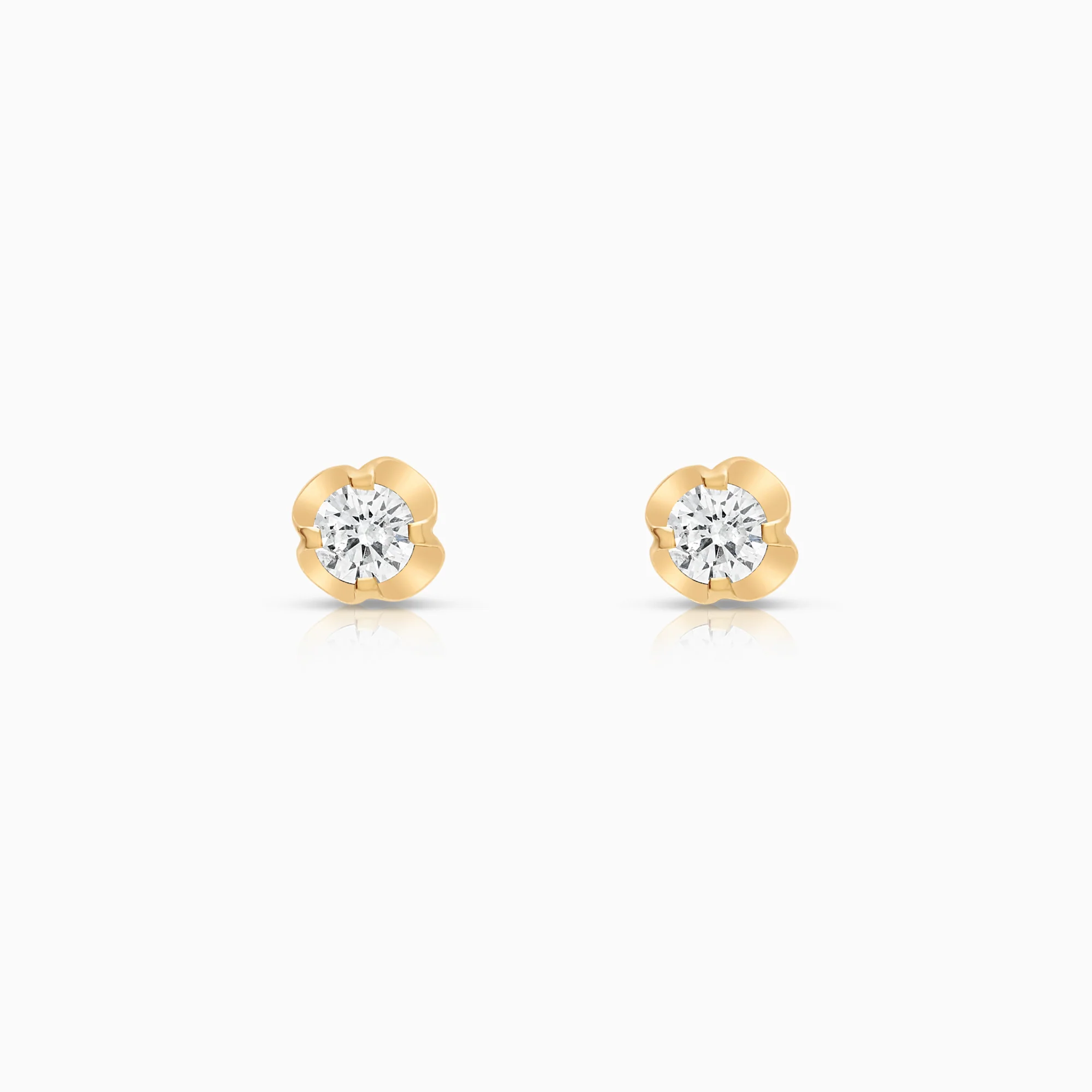 Solitaire earrings 0.40ct 14K gold