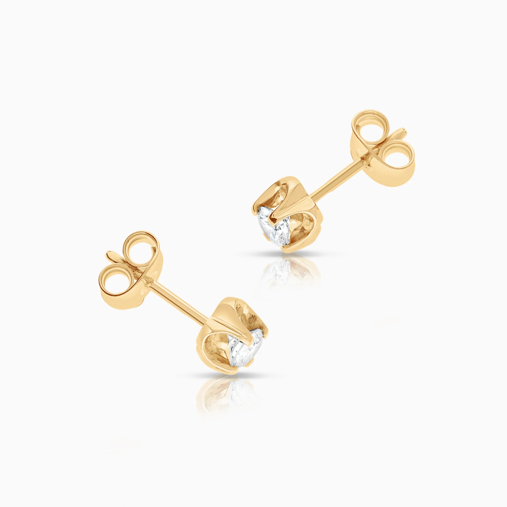 Solitaire earrings 0.40ct 14K gold - Image 2