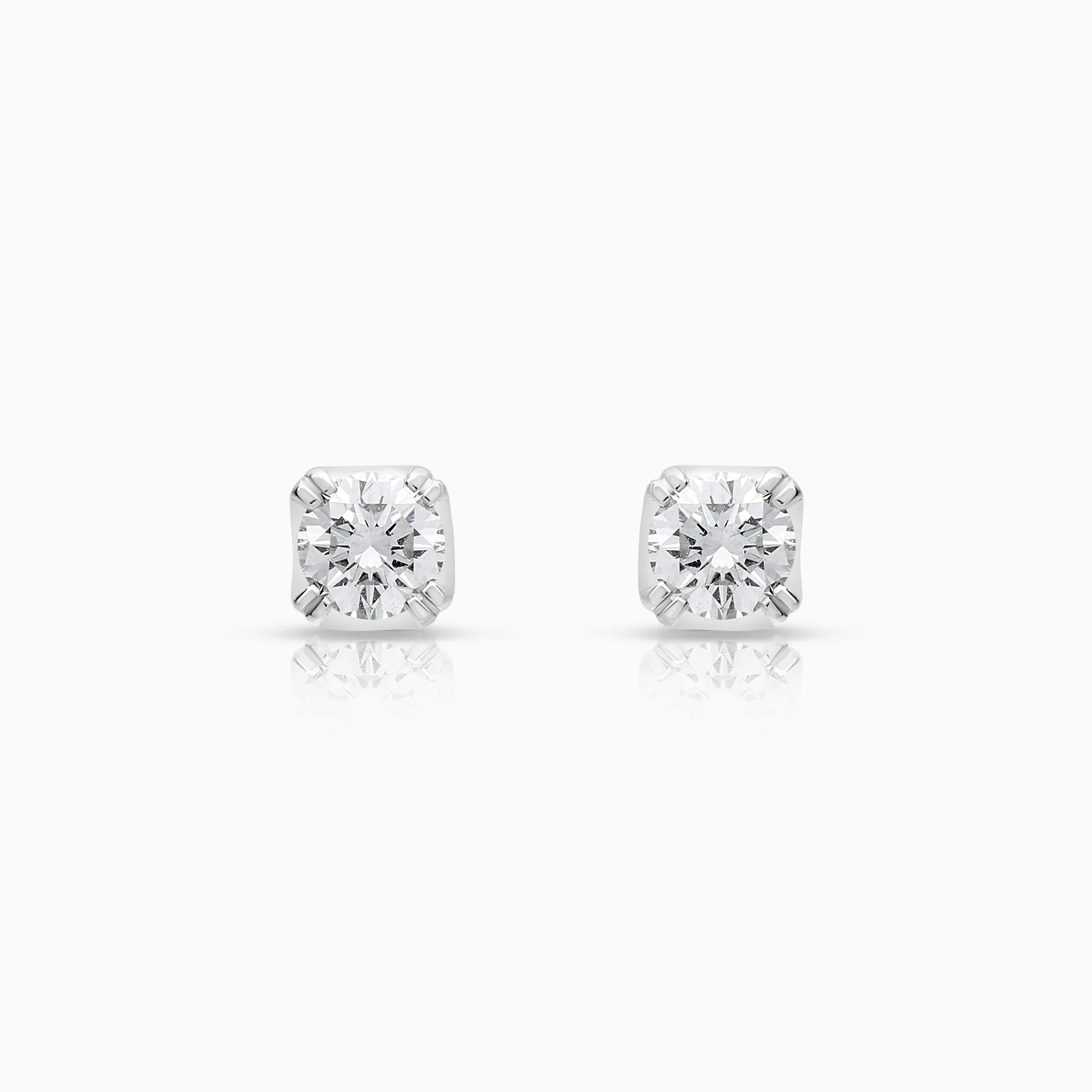 Solitaire earrings 0.50ct 18K white gold
